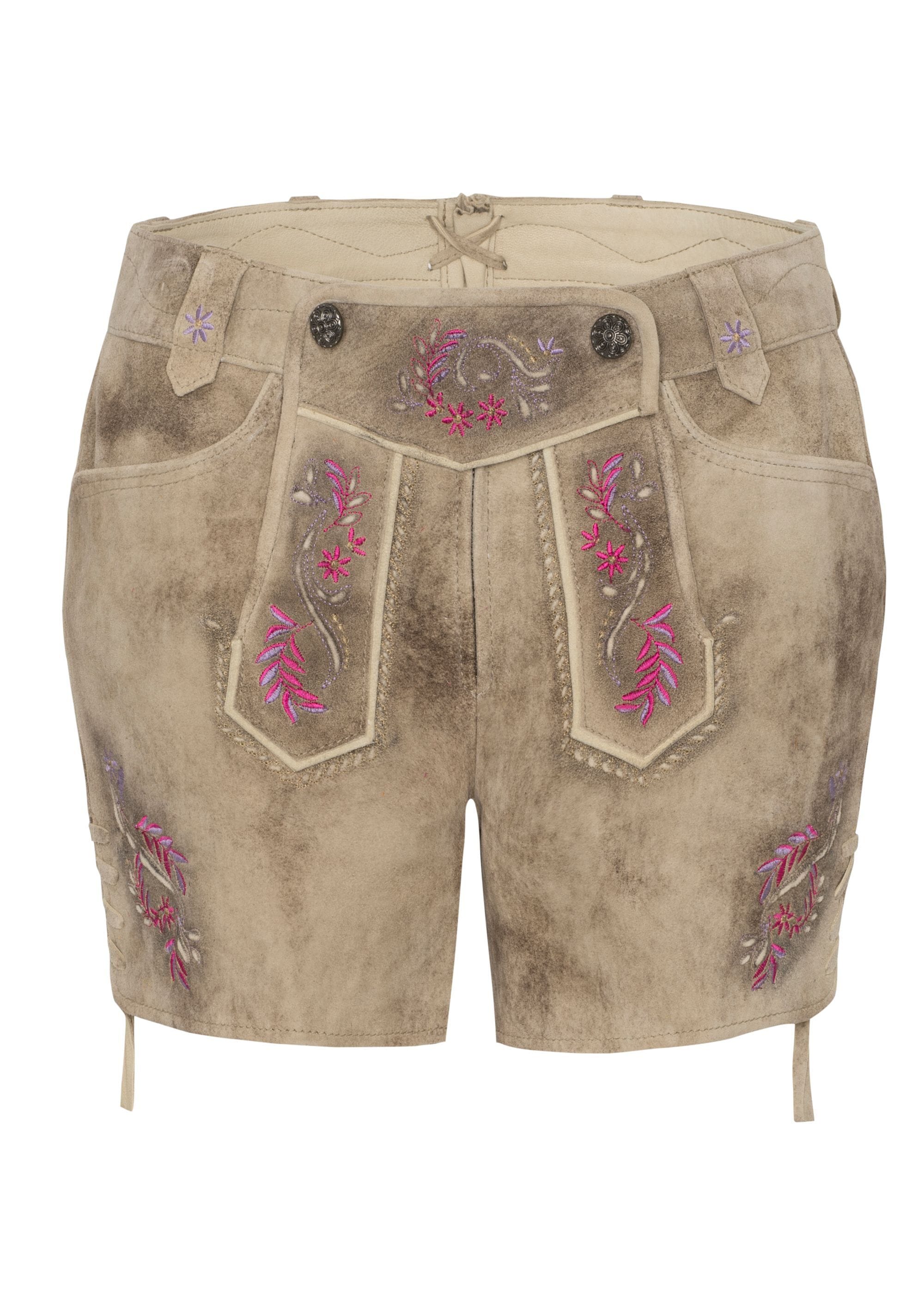 Spieth & Wensky Lederhose "Alysa", mit floralen Motivstickereien günstig online kaufen