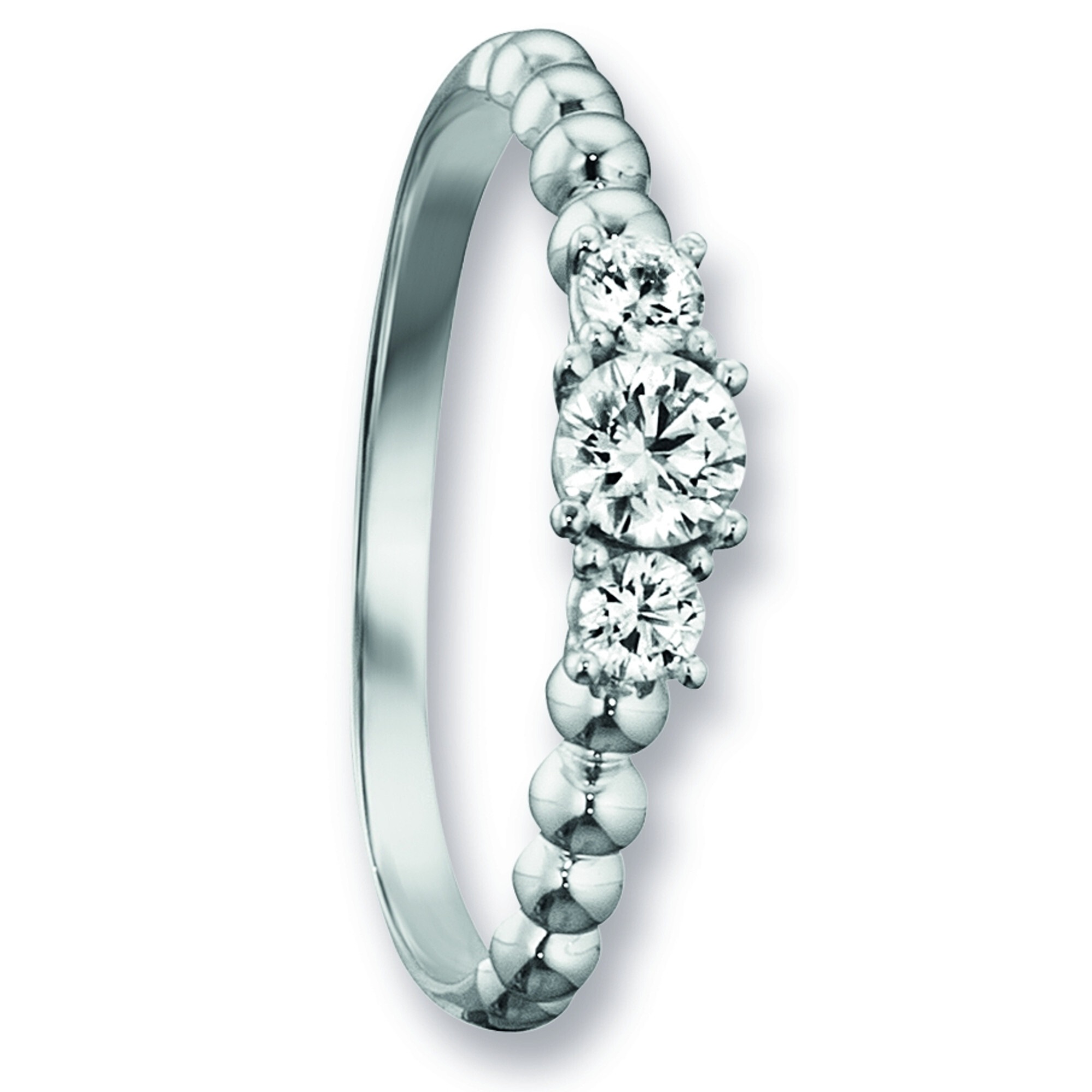 ONE ELEMENT Damen Goldring "Zirkonia Ring aus 333 Weißgold", 58,mit Zirkonia, Gold Weißgold 333, silber, Gold, Weißgold 333, Fingerringe, Ausdruck