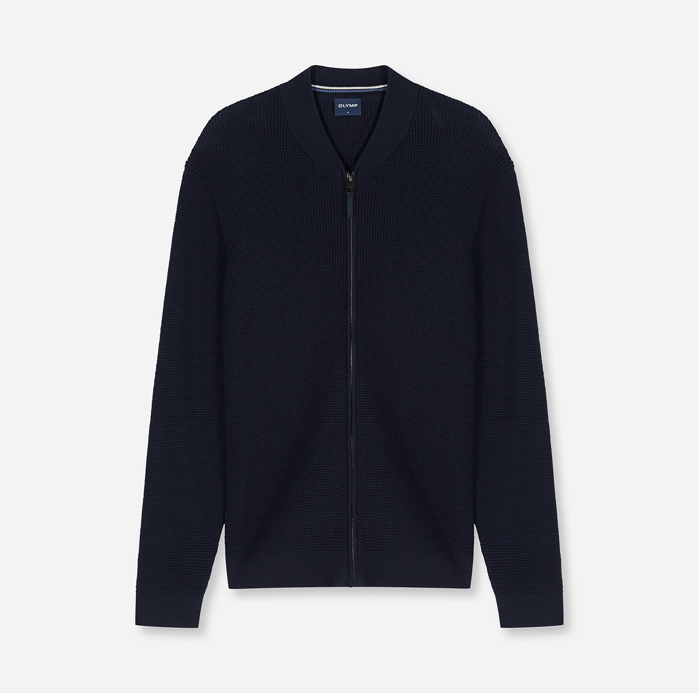 OLYMP Cardigan »Casual« Baumwollmix, Rippkragen, Regular Fit