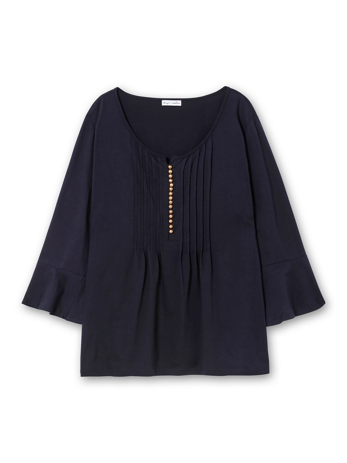 sheego by Joe Browns 3/4-Arm-Shirt »Große Größen«, mit Biesen und Volant-Ärmeln