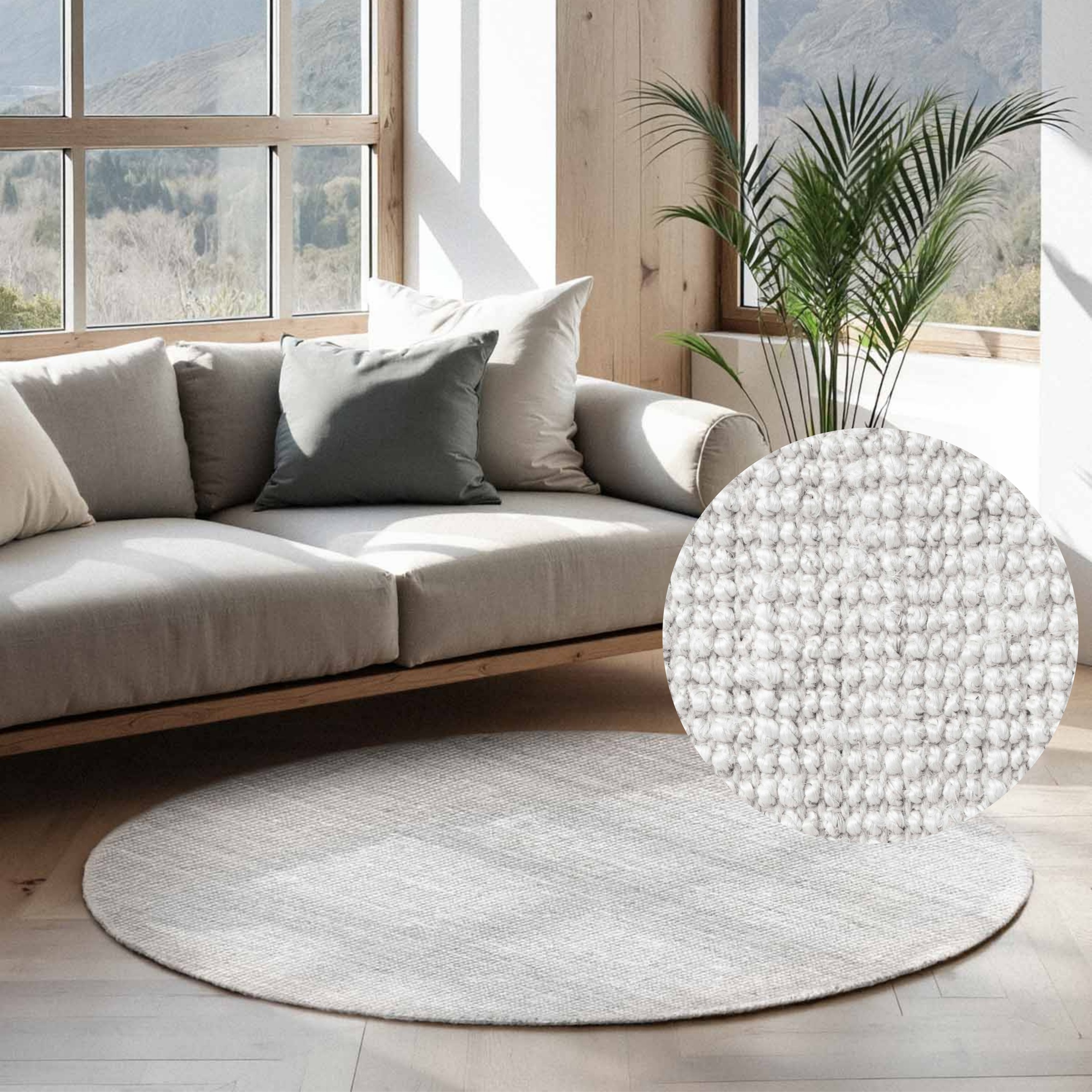 Teppich HANSE HOME "Jaipur Juteteppich, als Läufer und in Rund", weiß, B:190cm H:10mm L:280cm, Jute, Teppiche, Teppich, 100% Naturfaser, Wohnzimmer, Esszimmer, Schlafzimmer, GRS