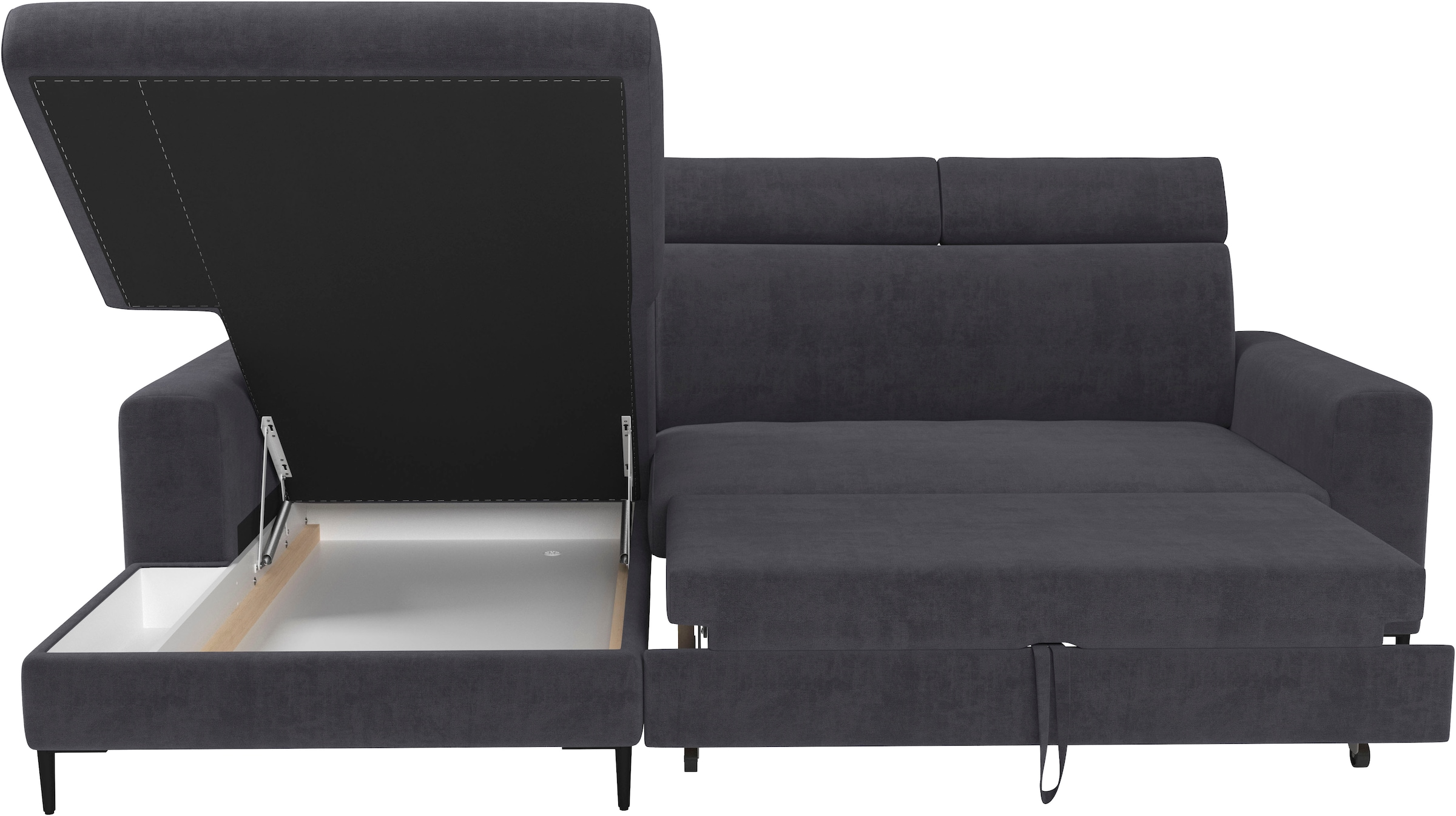 Trends by HG Ecksofa »Nizza« Schlaffunktion + Bettkasten