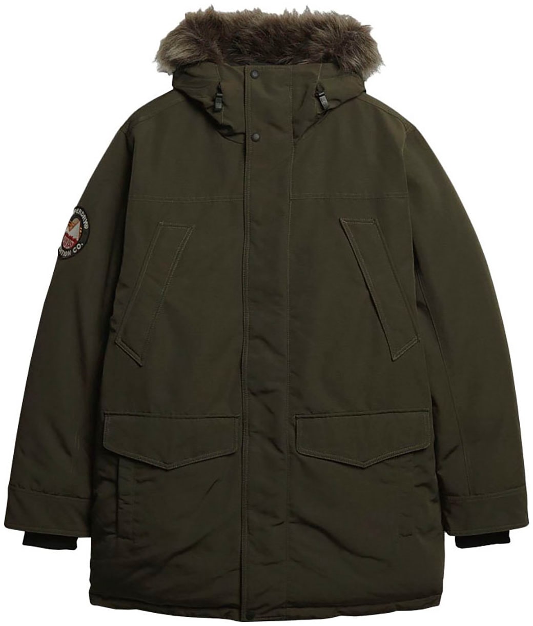 Superdry Parka "EVEREST FAUX FUR PARKA JACKET", mit Kapuze