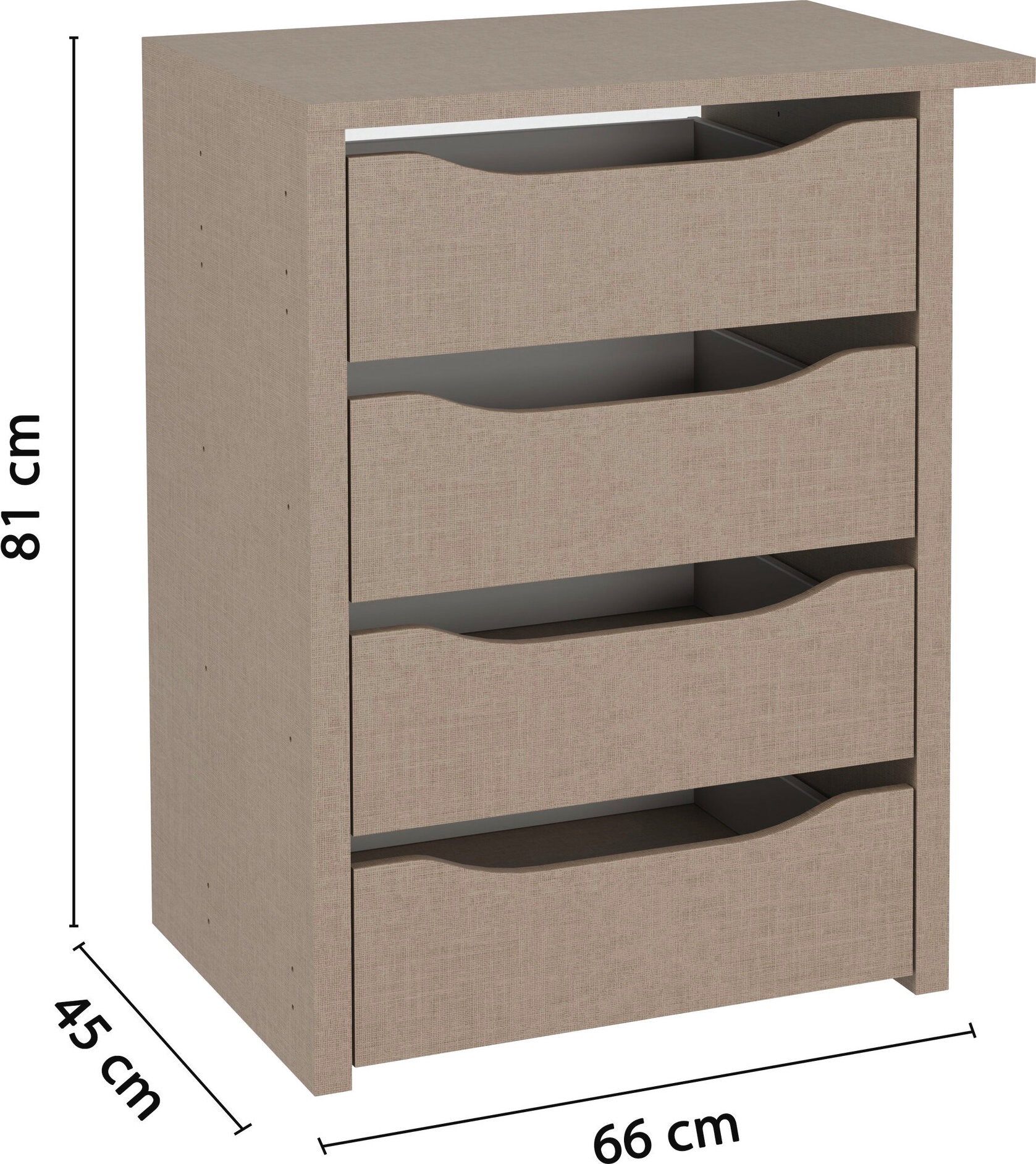 rauch Schubladeneinsatz »Zubehör für Rauch-Schränke Garderobe Kleiderschrank Schrank« mit 4 Schubladen, Breite 66 cm, Tiefe 45 cm, MADE IN GERMANY