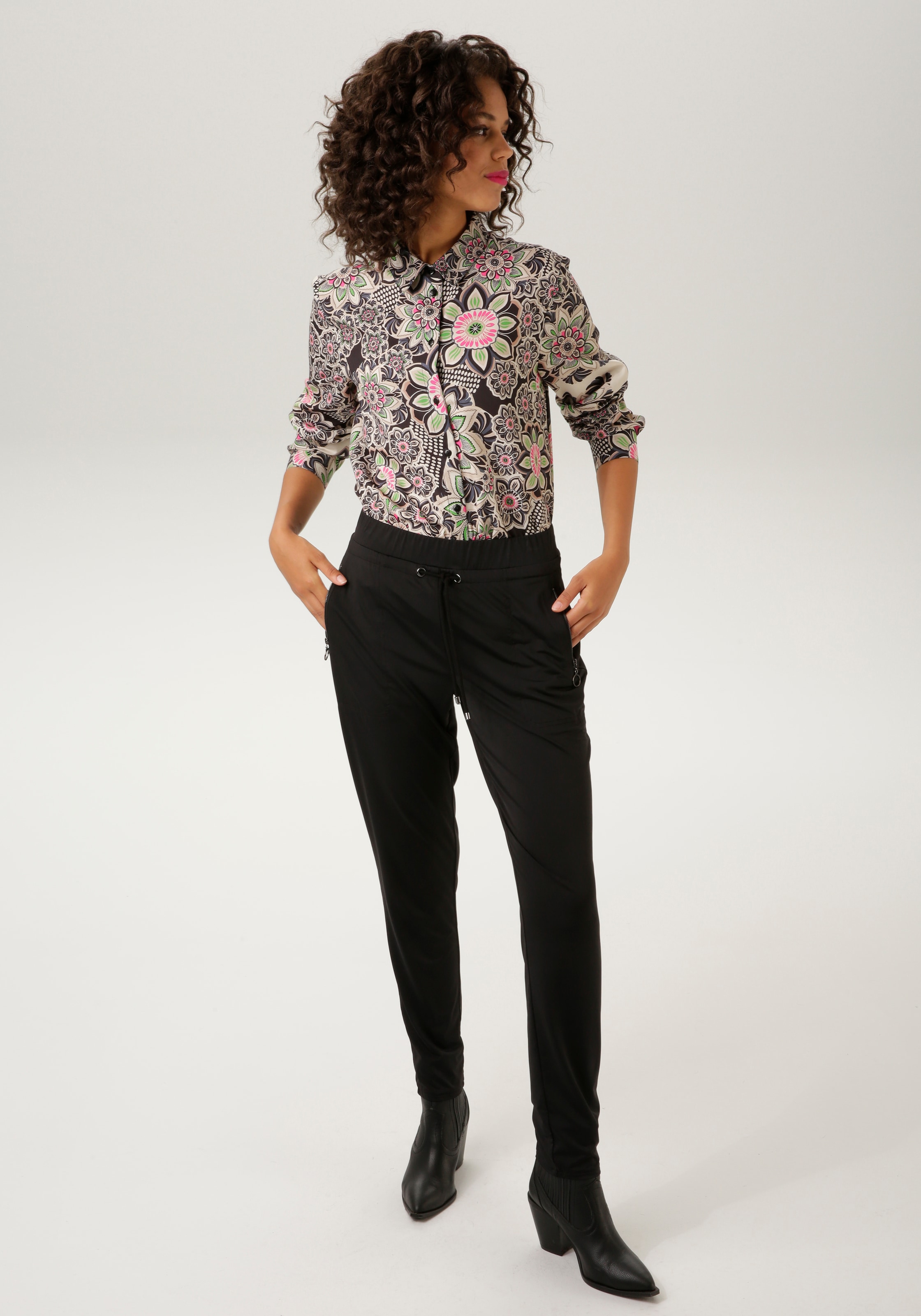 Aniston CASUAL Hemdbluse, mit sensationellem Mandala-Blumendruck