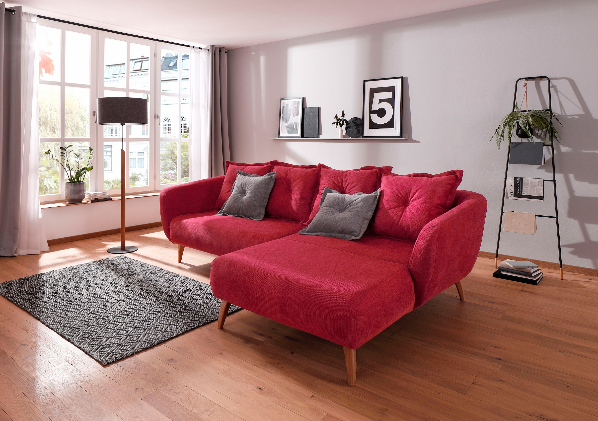 Home affaire Ecksofa "Baggio formschöne Polsterecke, bequem, Breite 277cm, günstig online kaufen