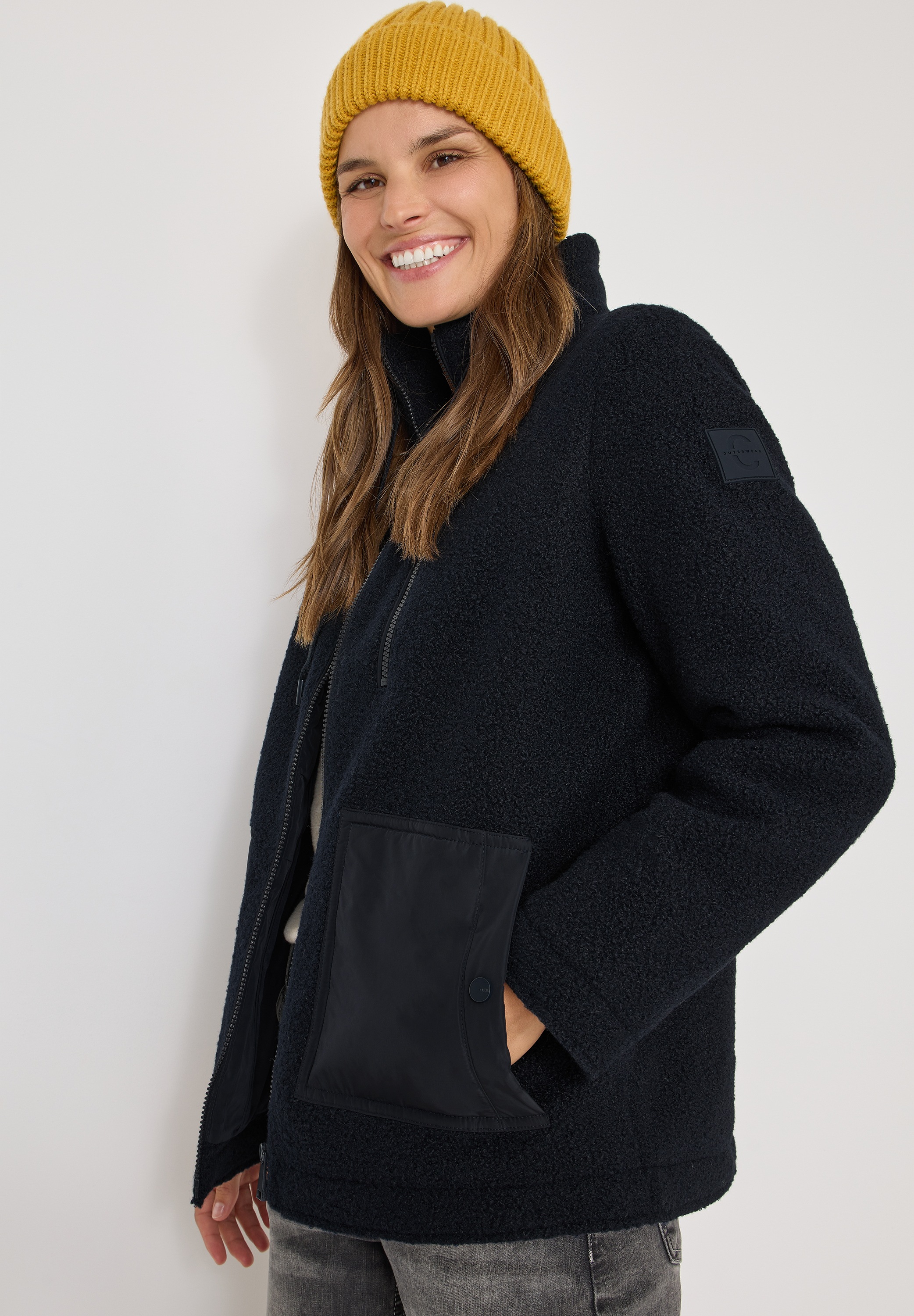 Cecil Fellimitatjacke ohne Kapuze mit Stehkragen günstig online kaufen