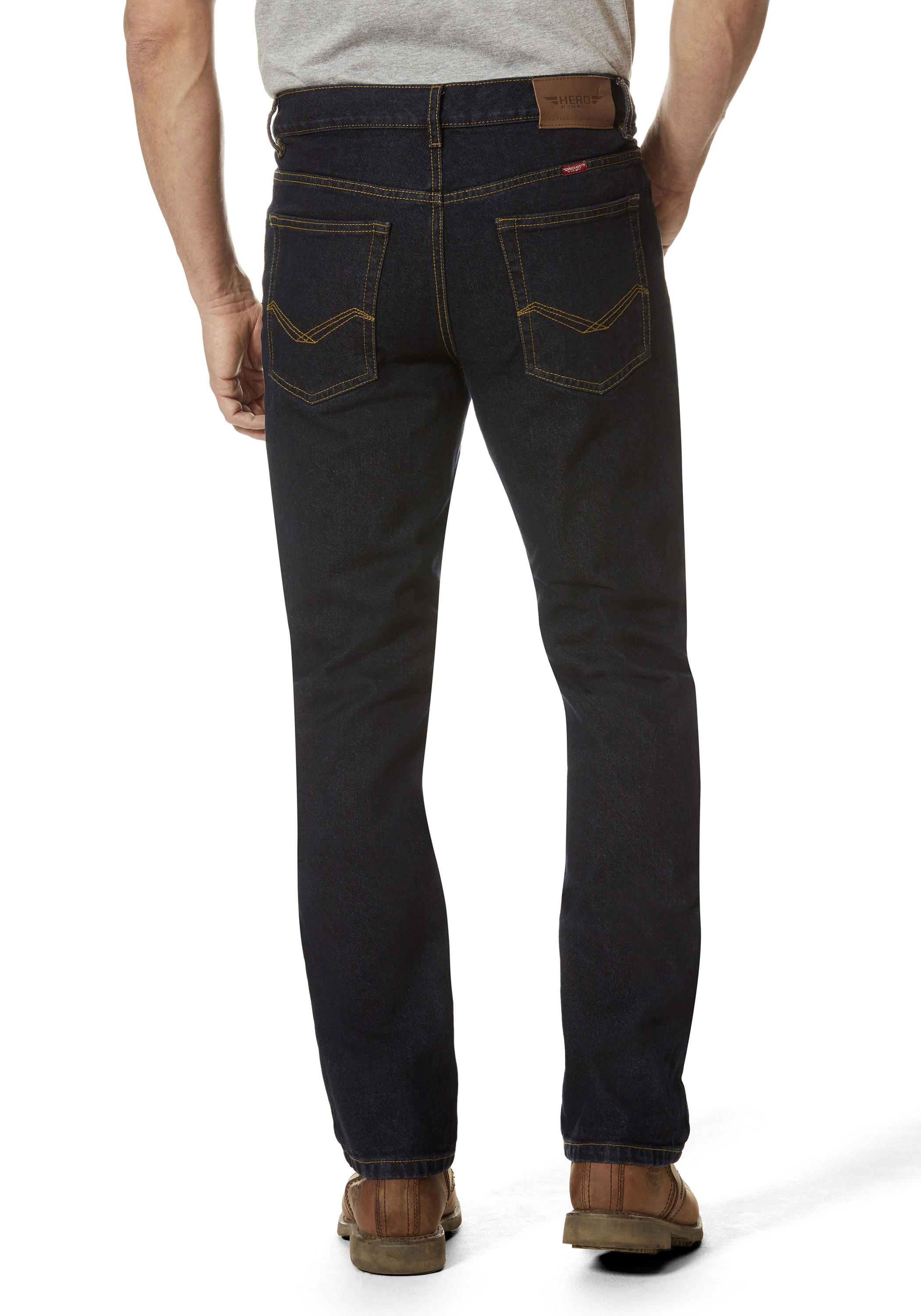 HERO by John Medoox 5-Pocket-Jeans »Denver Denim Regular Straight Rigid«, Straight Fit Casual Clean Wash Denim Jeans für Herren