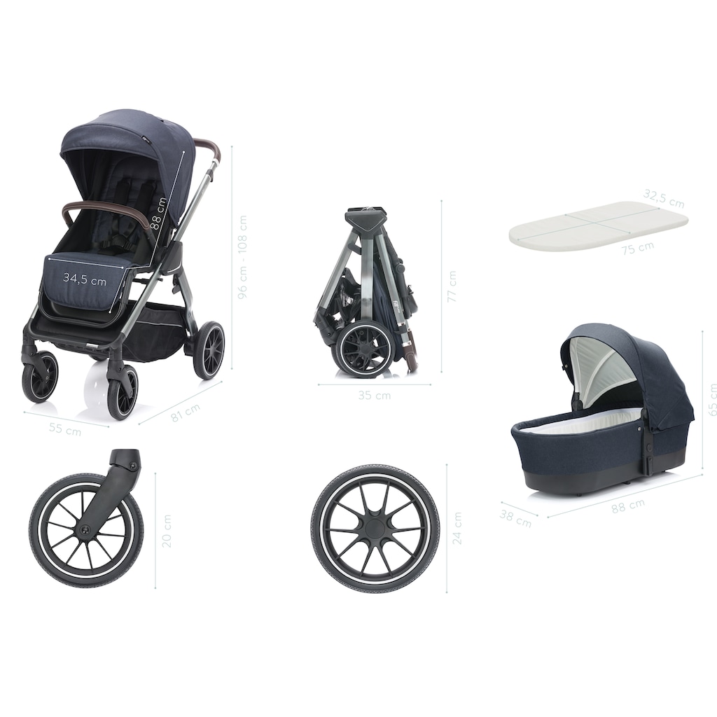 Fillikid Kombi-Kinderwagen »Puma, Blue«, 22 kg