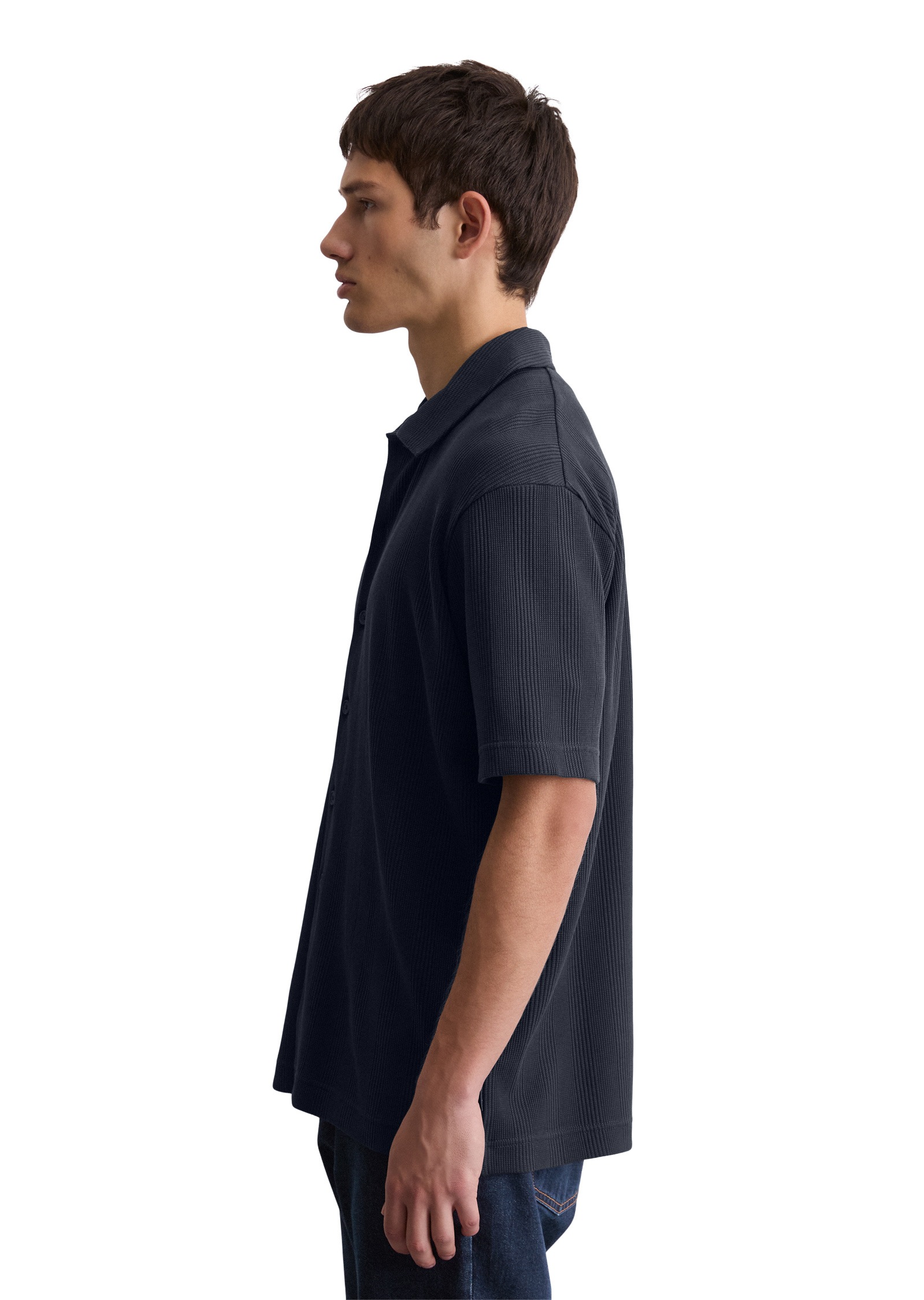 Marc OPolo Kurzarmshirt "mit elastischer Rippstruktur" günstig online kaufen