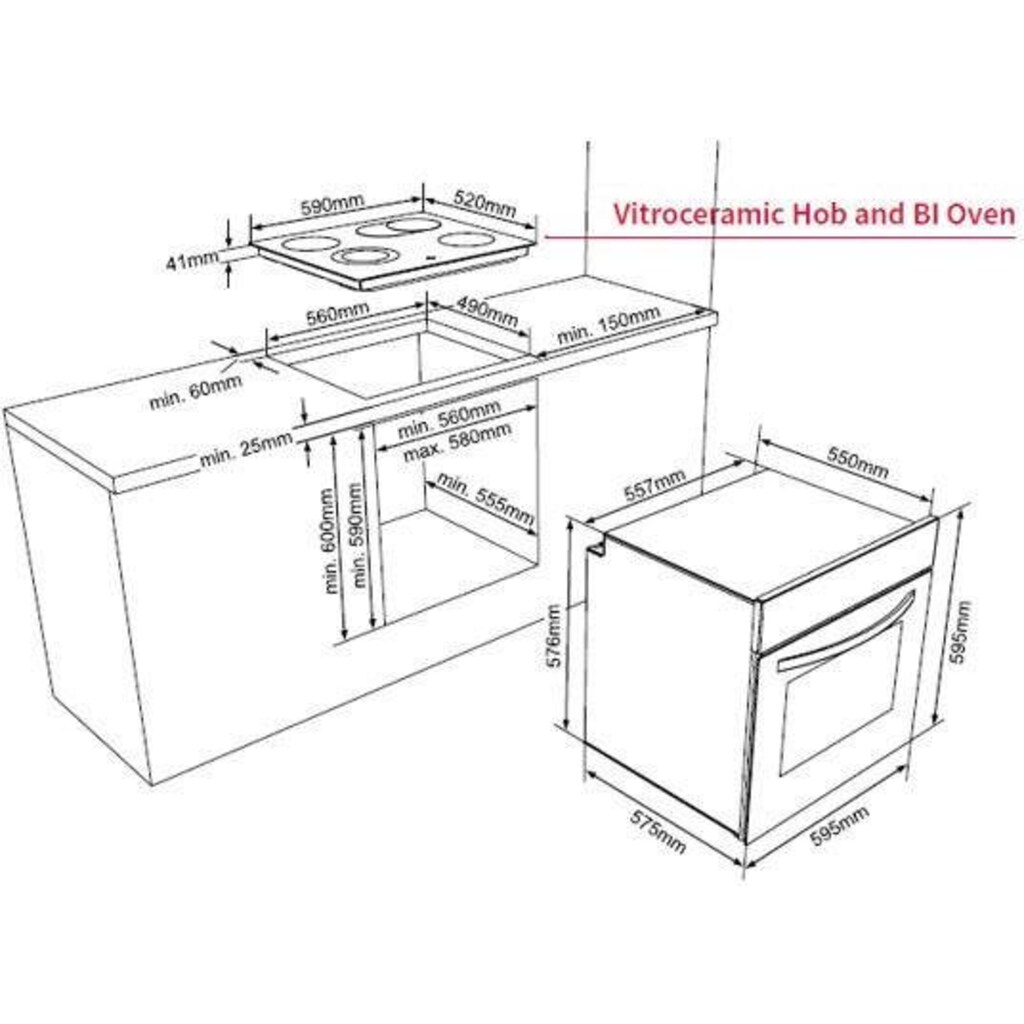 Sharp Elektro-Herd-Set »KA-62V19IM0-EU«, KA-62V19IM0-EU, mit 1-fach-Teleskopauszug