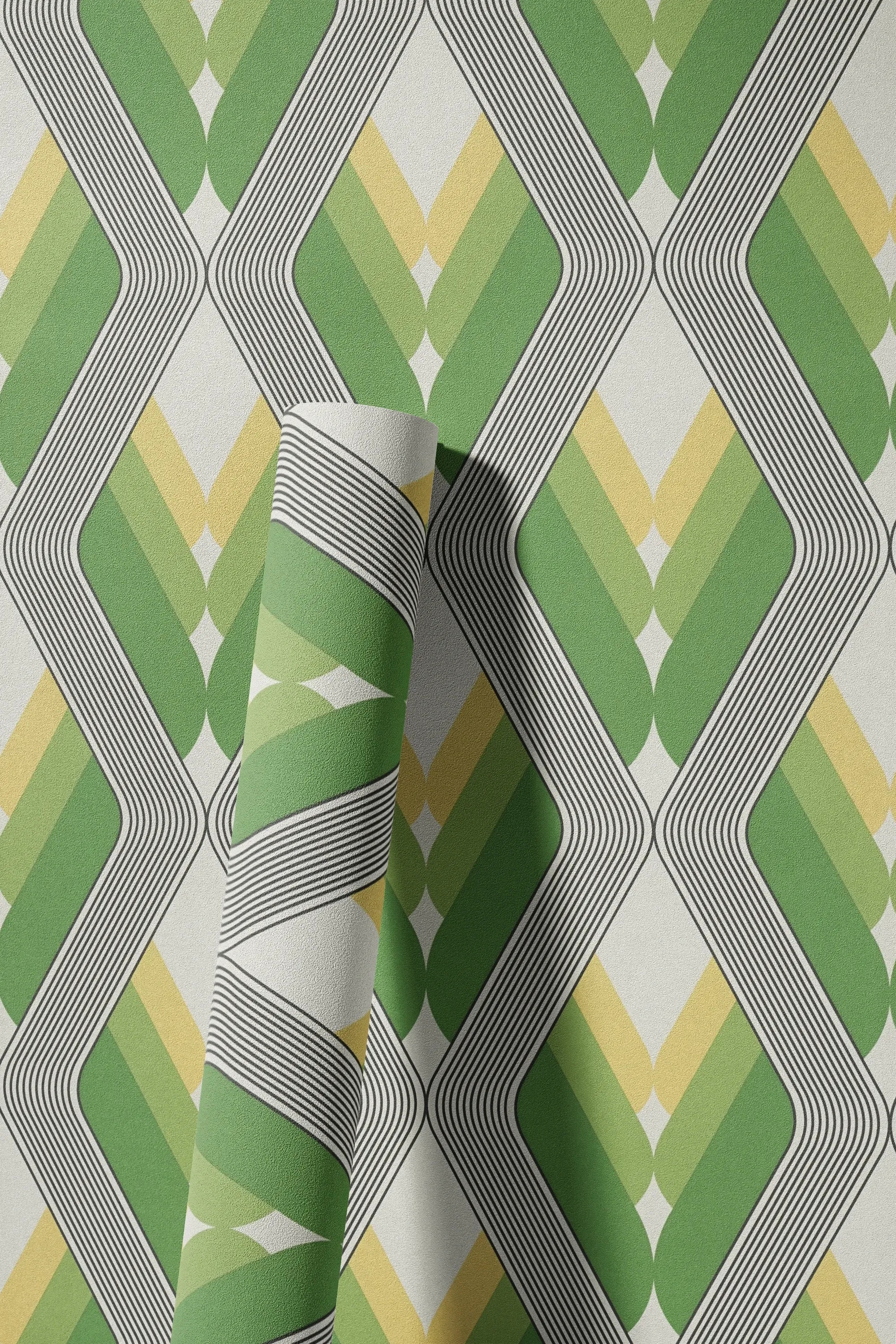 living walls Vliestapete »LIMITED – Retro Rauten« Retro | geometrisch | grafisch leicht strukturiert Grafische Rauten und Wellen im markanten Seventies-Look