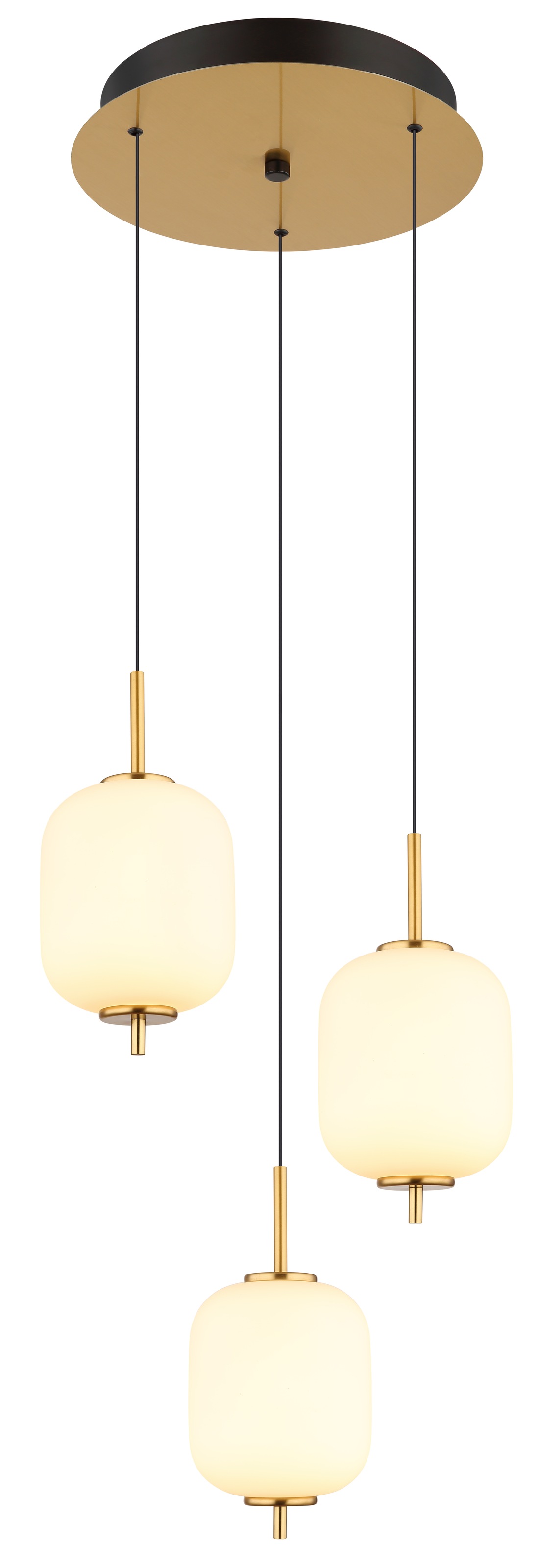 GLOBO LIGHTING LED Pendelleuchte "EWALD", 1 Stk.messingfarben, Leuchten, Hängelampe/Hängeleuchte/Glas opal/höhenverstellbar/messingfarben
