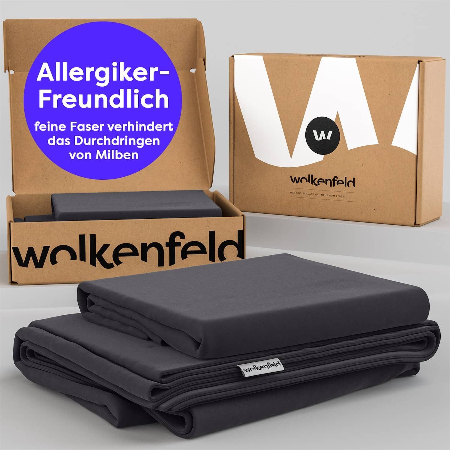 Wolkenfeld Bettwäsche »Allergiker Bettwäsche, unfassbar weich«, 135x200 cm, 155x220 & Übergrößen I inkl. Kissenbezüge 80x80 I Uni