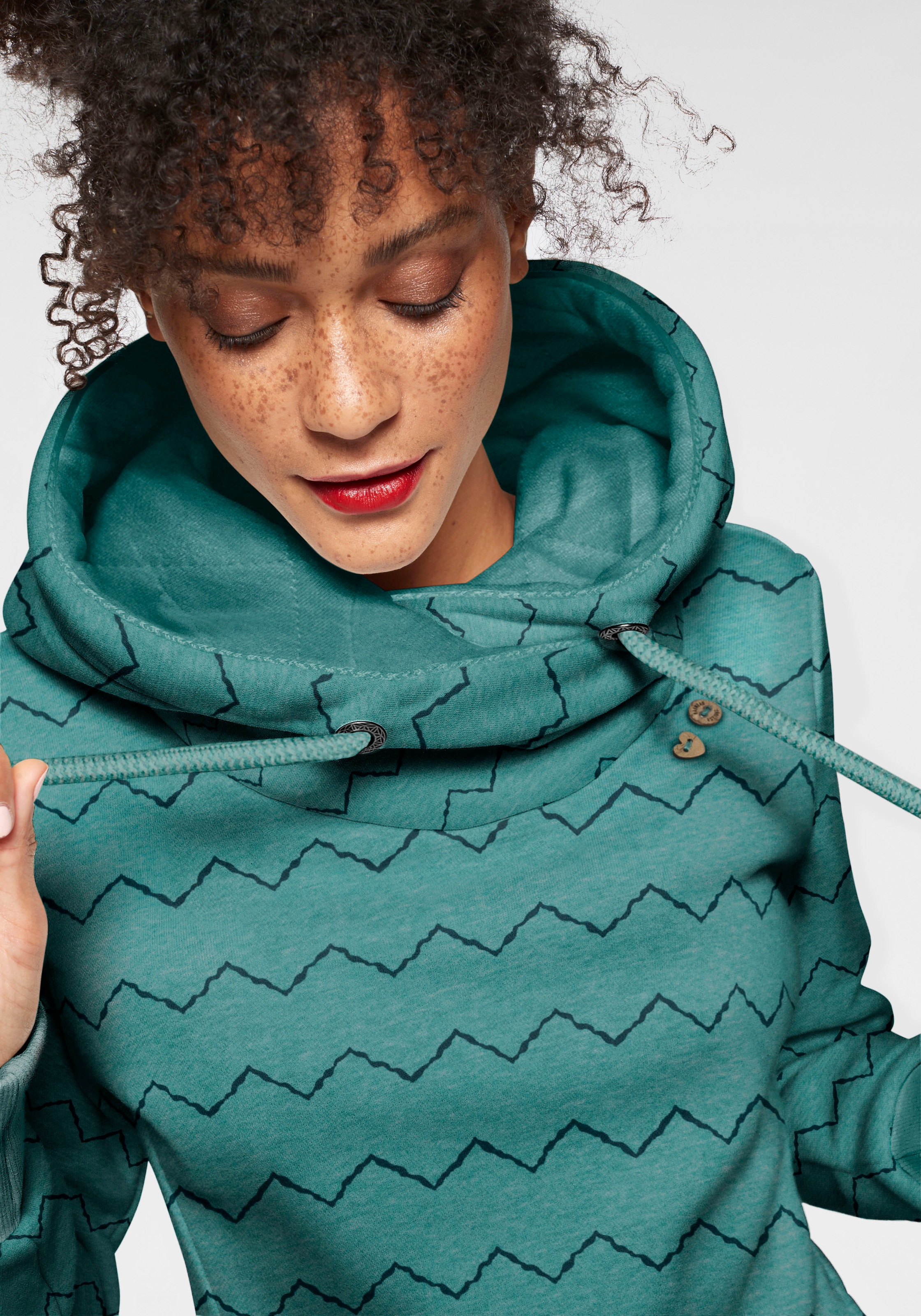 Ragwear Kapuzensweatshirt "GRIPY BUTTON CHEVRON O", Hoodie mit hochschießen günstig online kaufen