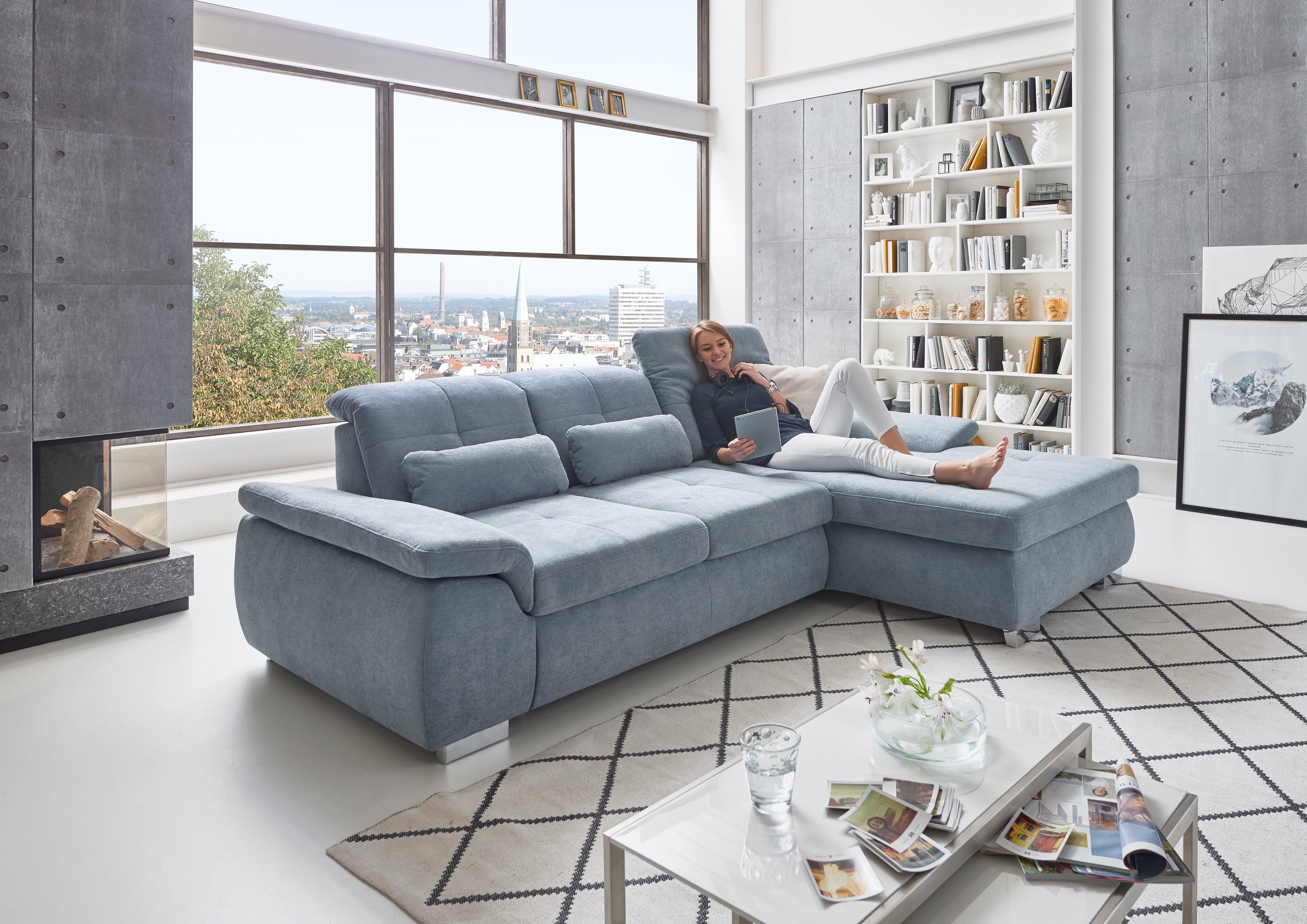 Die PlanBar Ecksofa "MP-IN16037 L-Form mit Kaltschaum-Polsterung", mit Sitz günstig online kaufen