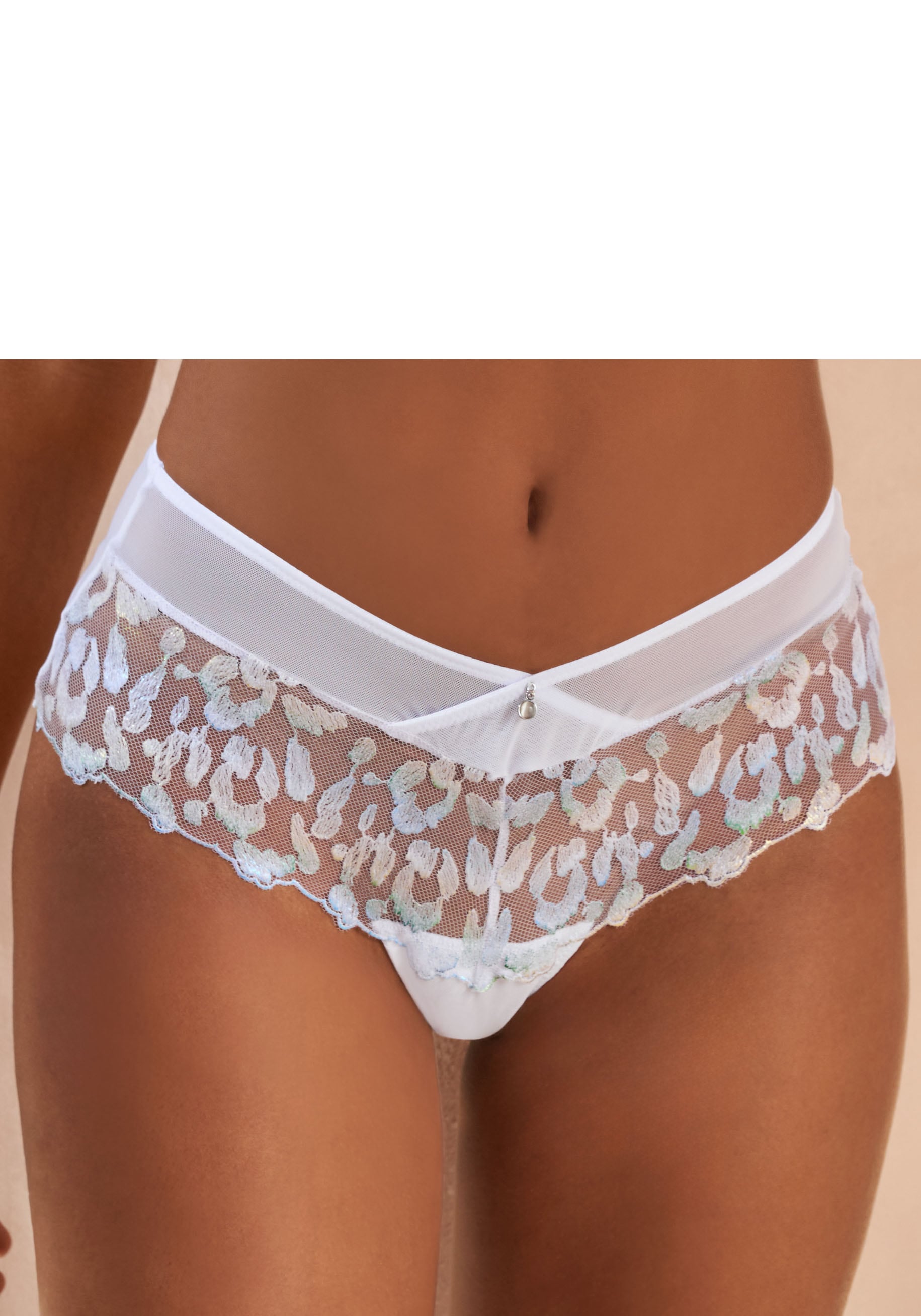 JETTE Panty "aus Stickereispitze mit Glitzer-Effekten" sexy Dessous, sexy Unterwäsche, Reizwäsche Damen