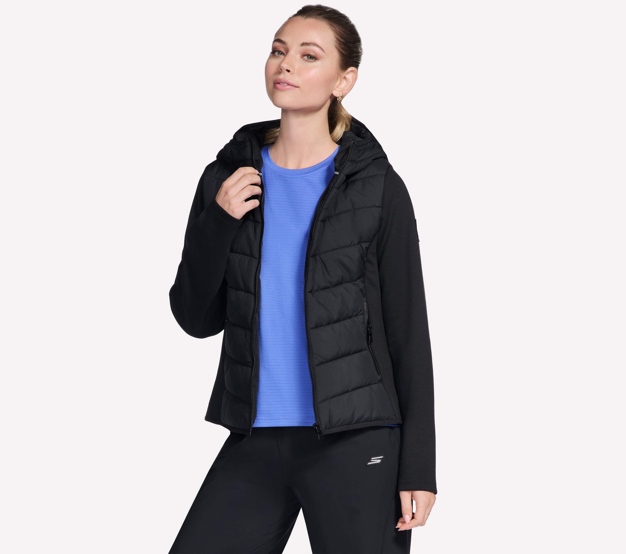 Skechers Funktionsjacke "Skechers Performance Elite Hooded Jacket" Mit Kapuze Hybridjacke, Mit Gesteppter Vorder- Und Rückseite
