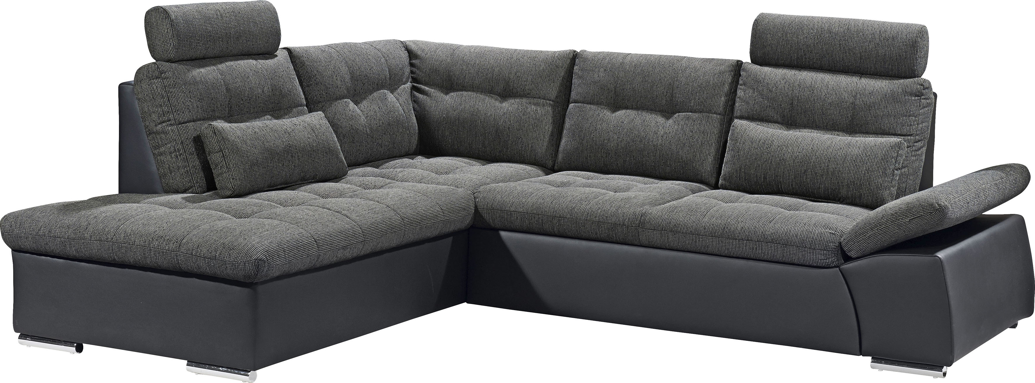 Thumbnail - ED EXCITING DESIGN Ecksofa "Jakarta L-Form", mit Bettfunktion, Armteilverstellung, Kopfstützen & 2 Nierenkissen