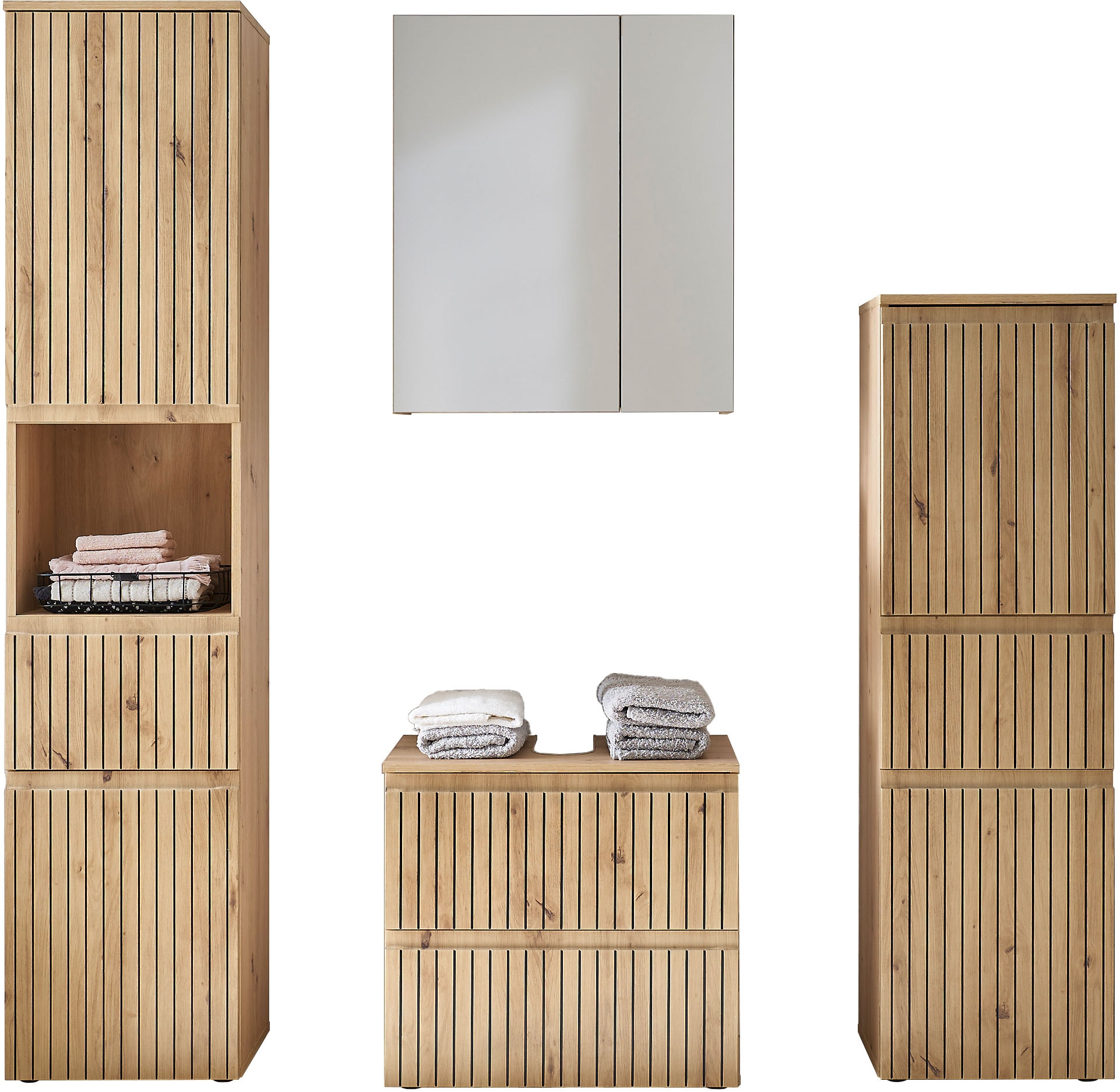 BASIC by Balculina Badmöbel-Set "Austin" 4 Stk. tlg. Gesamtbreite 200 cm, 4 günstig online kaufen