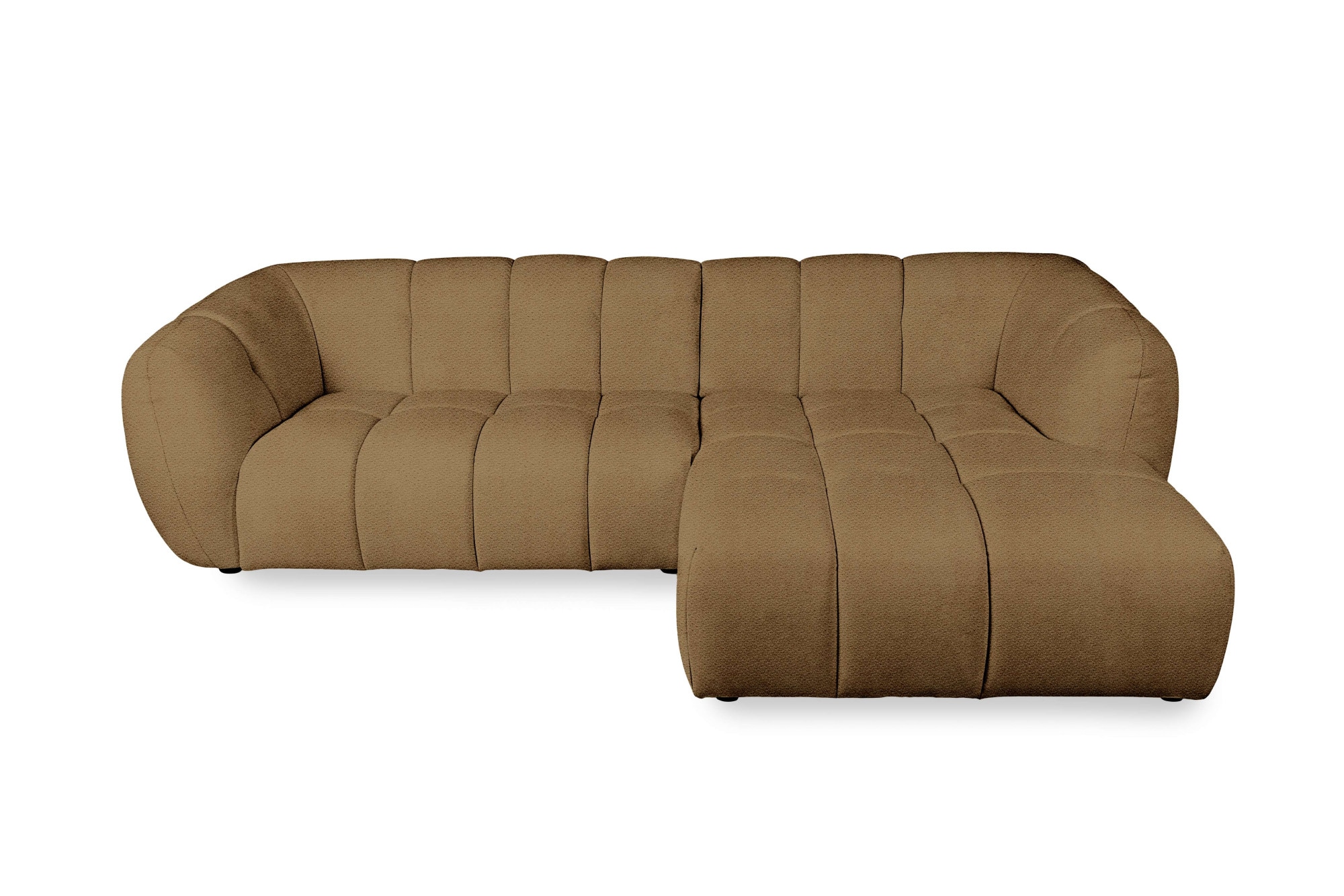 OTTO home Ecksofa »Gerron, Struktur-Chenille-Stoff mit Mélange-Effekt« Breite 271 cm, L-Form, vertikale Steppung, organische Rundungen