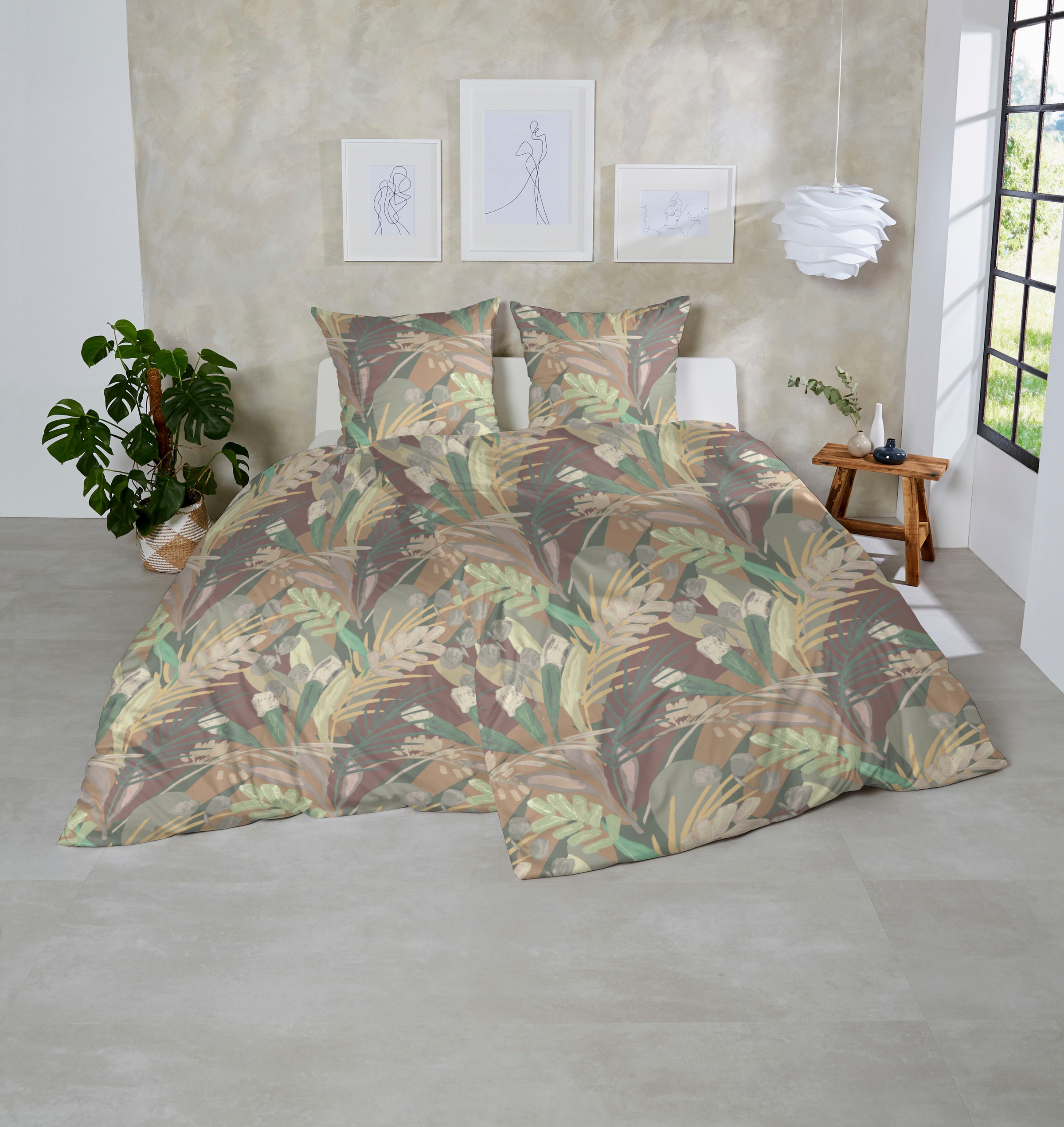 Primera Bettwäsche »Feinbiber-Bettwäsche Selva«, in expressiv floralen Design