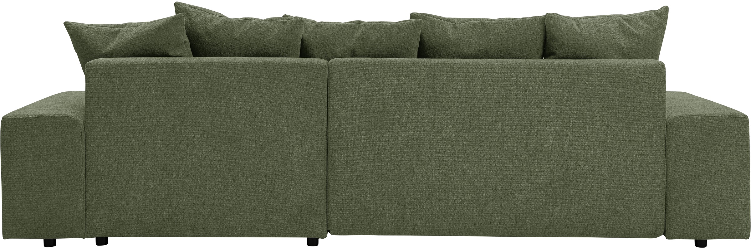WERK2 Ecksofa »Riwa, modernes Sofa zum Kuscheln und Entspannen, Breite 300cm, L-Form«, Trendiges Ecksofa mit vielen Kissen, Schlaffunktion & Bettkasten