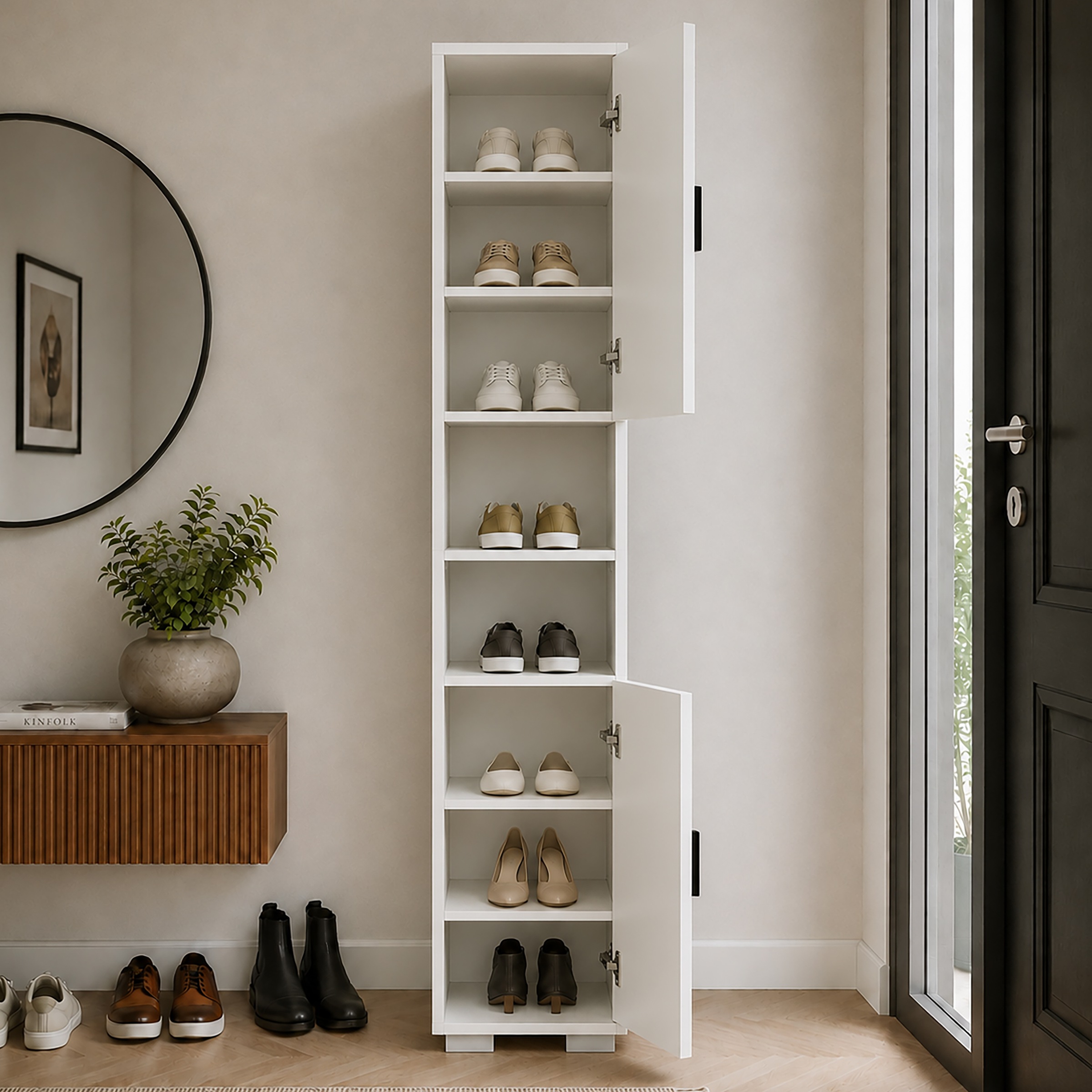 VCM Schuhschrank »Holz schmaler Schuhschrank Dielenmöbel Gados  M« 1 Stk. tlg.