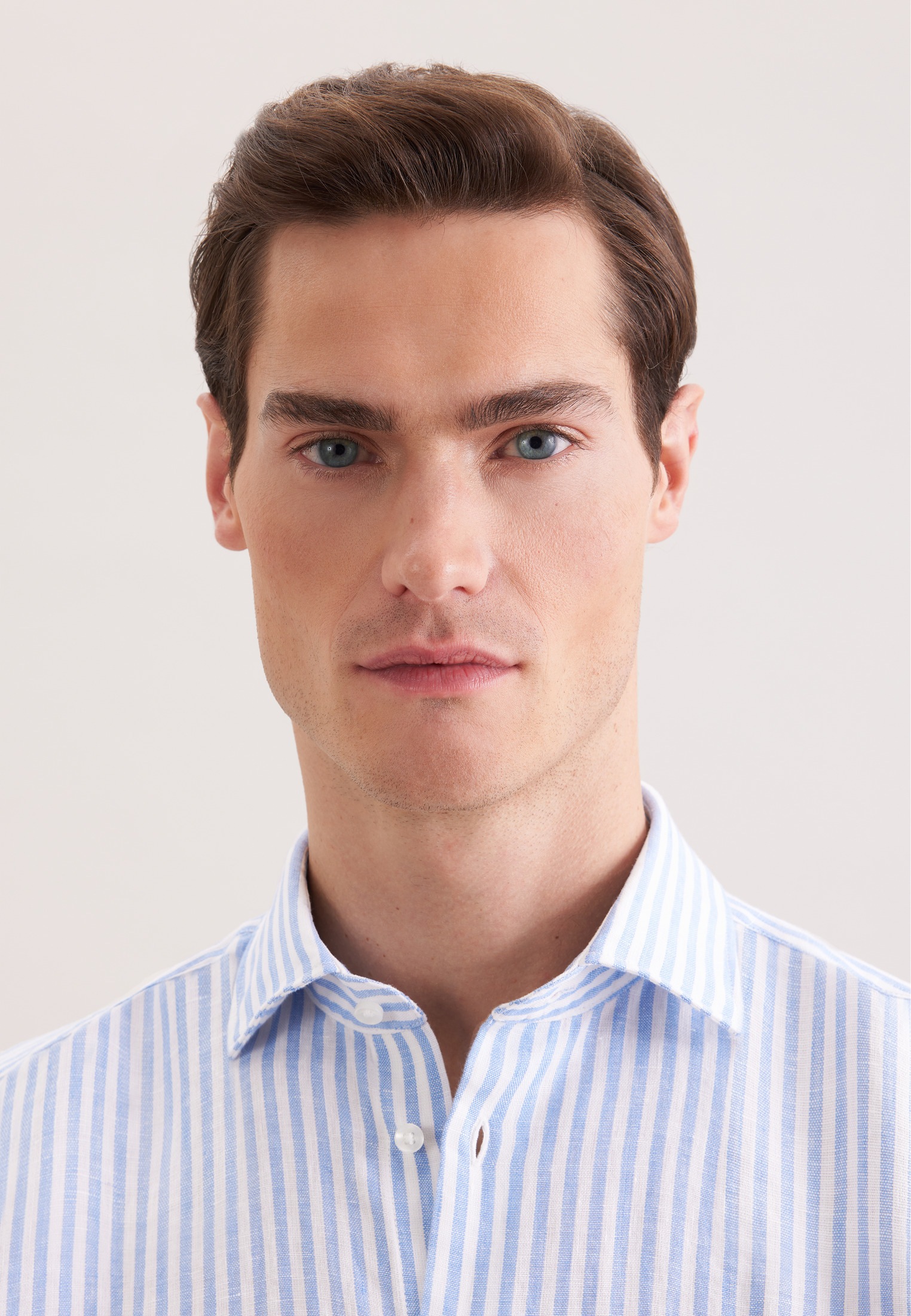 seidensticker Leinenhemd »Schwarze Rose« Shaped 1/1 Kentkragen Gestreift