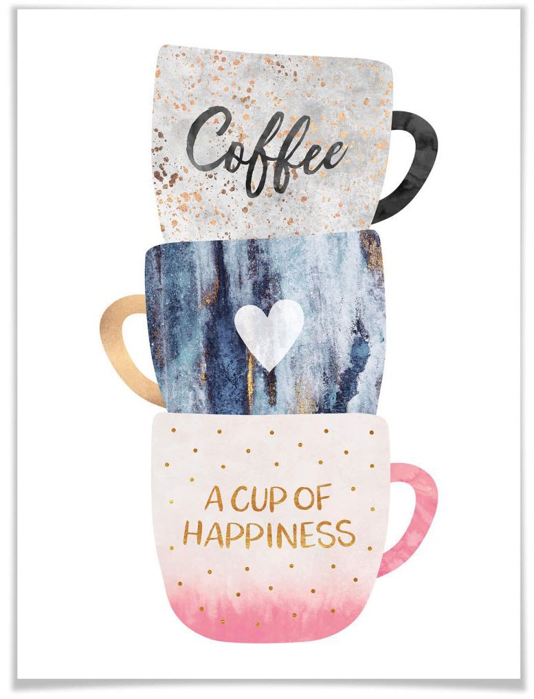 Black Friday Wall Art Poster Kunstdruck Küche A cup of happiness