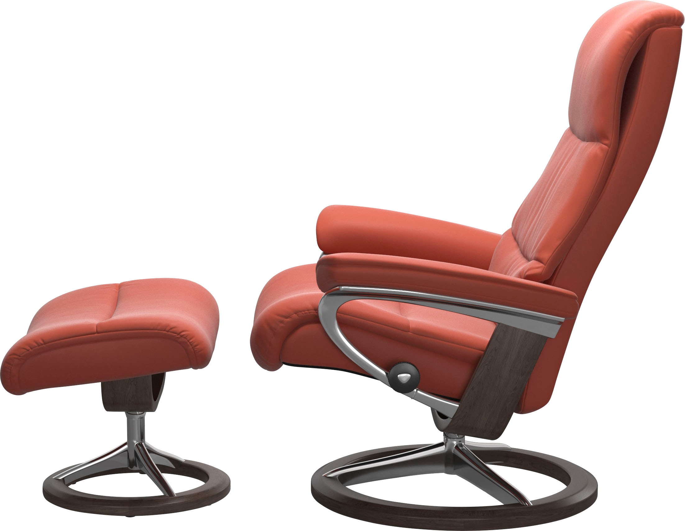 Stressless® Relaxsessel »View«, (Set, Relaxsessel mit Hocker), mit Signature Base, Größe S,Gestell Wenge
