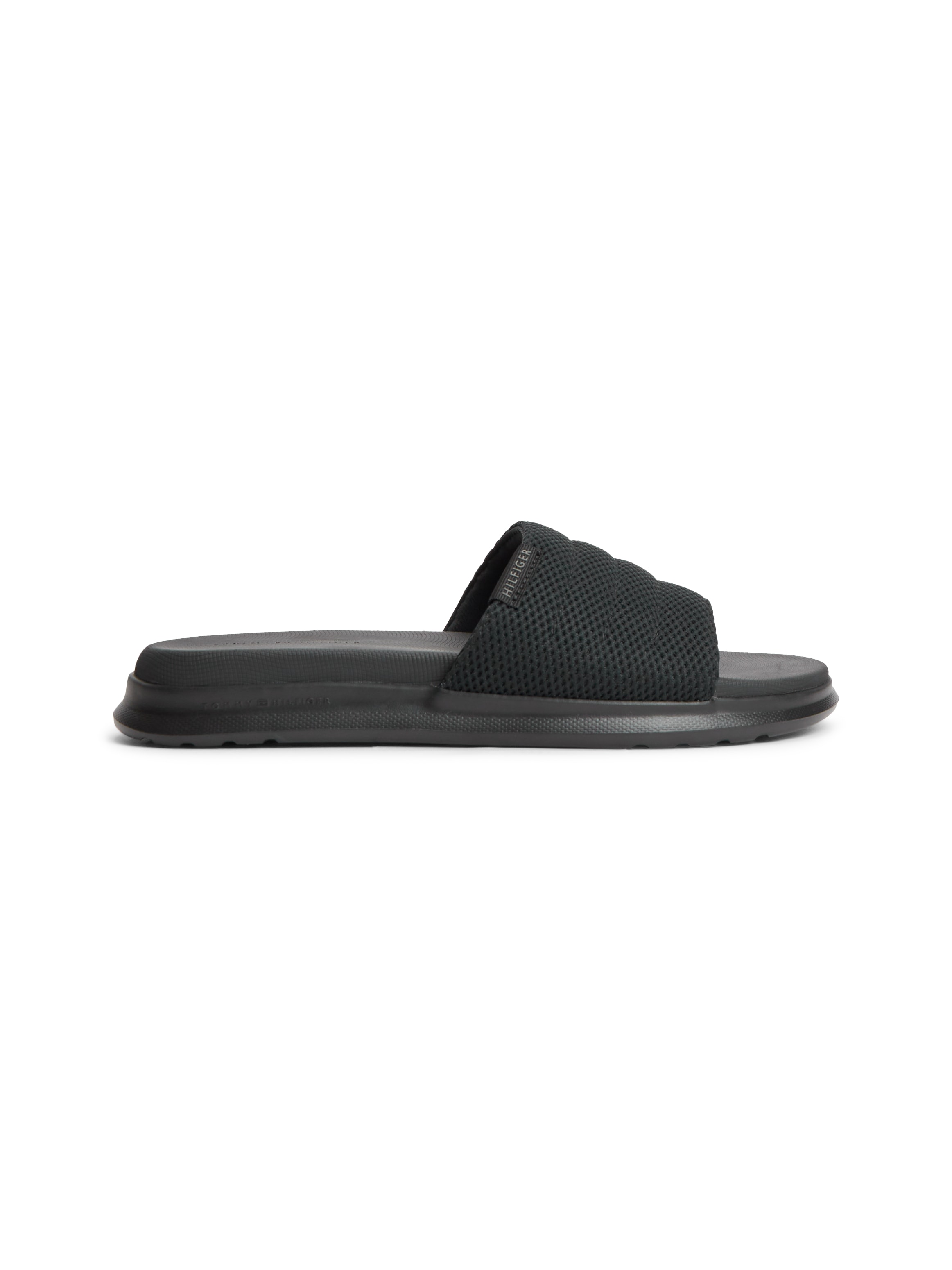 Tommy Hilfiger Pantolette »DUAL DENSITY TEXTILE POOL SLIDE«  Sommerschuh, Poolslides mit modischer Ziersteppung
