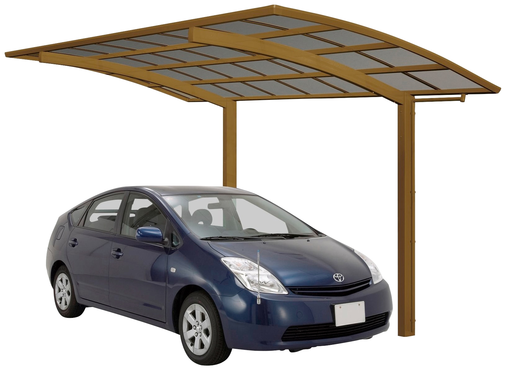 Ximax Einzelcarport "Portoforte Typ 80 Sonderlänge/Breite XS-bronze", Aluminium, 225 cm, bronze, Aluminium