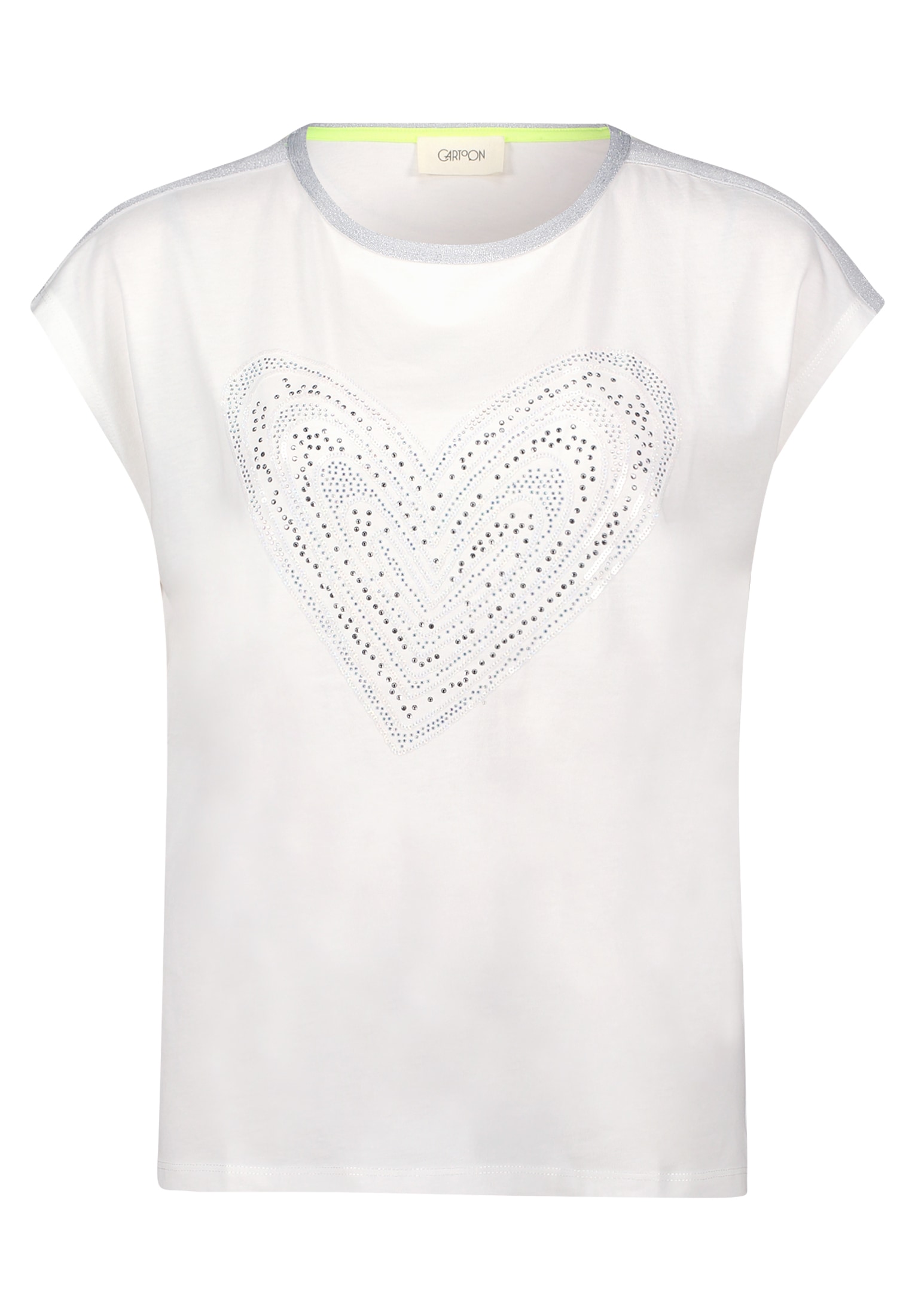 Cartoon Kurzarmshirt »Cartoon Rundhals-Shirt mit Placement«, (1 tlg.), Aufgesteppte Bänder