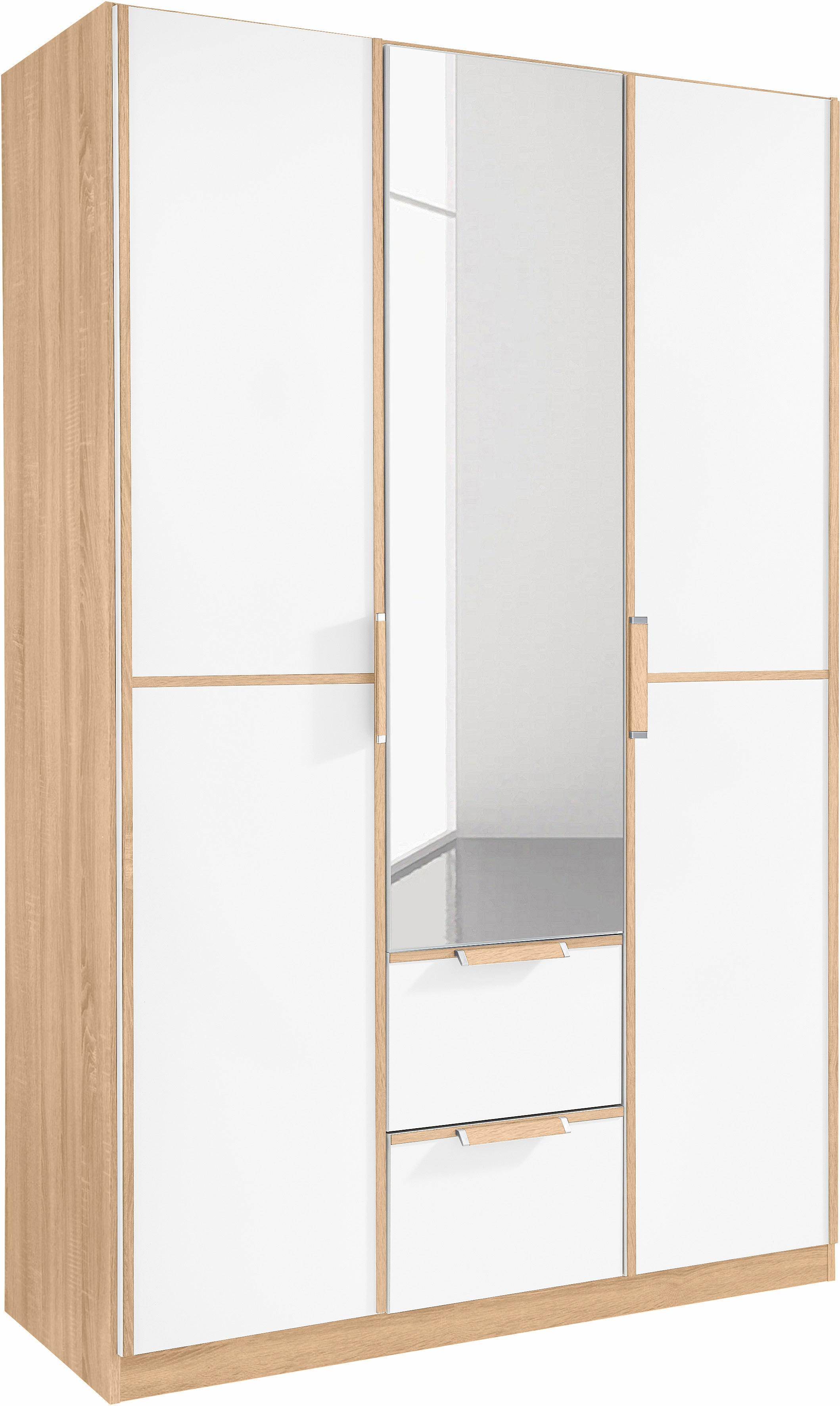 rauch Kleiderschrank "Schrank Drehtürenschrank Garderobe Ankleide Schlafzimmer ESSENSA" Breiten: 136/181/226/271 cm, Höhen 210/229 cm, voll aufgelegte Spiegeltüren, 2 große Schubladen MADE IN GERMANY