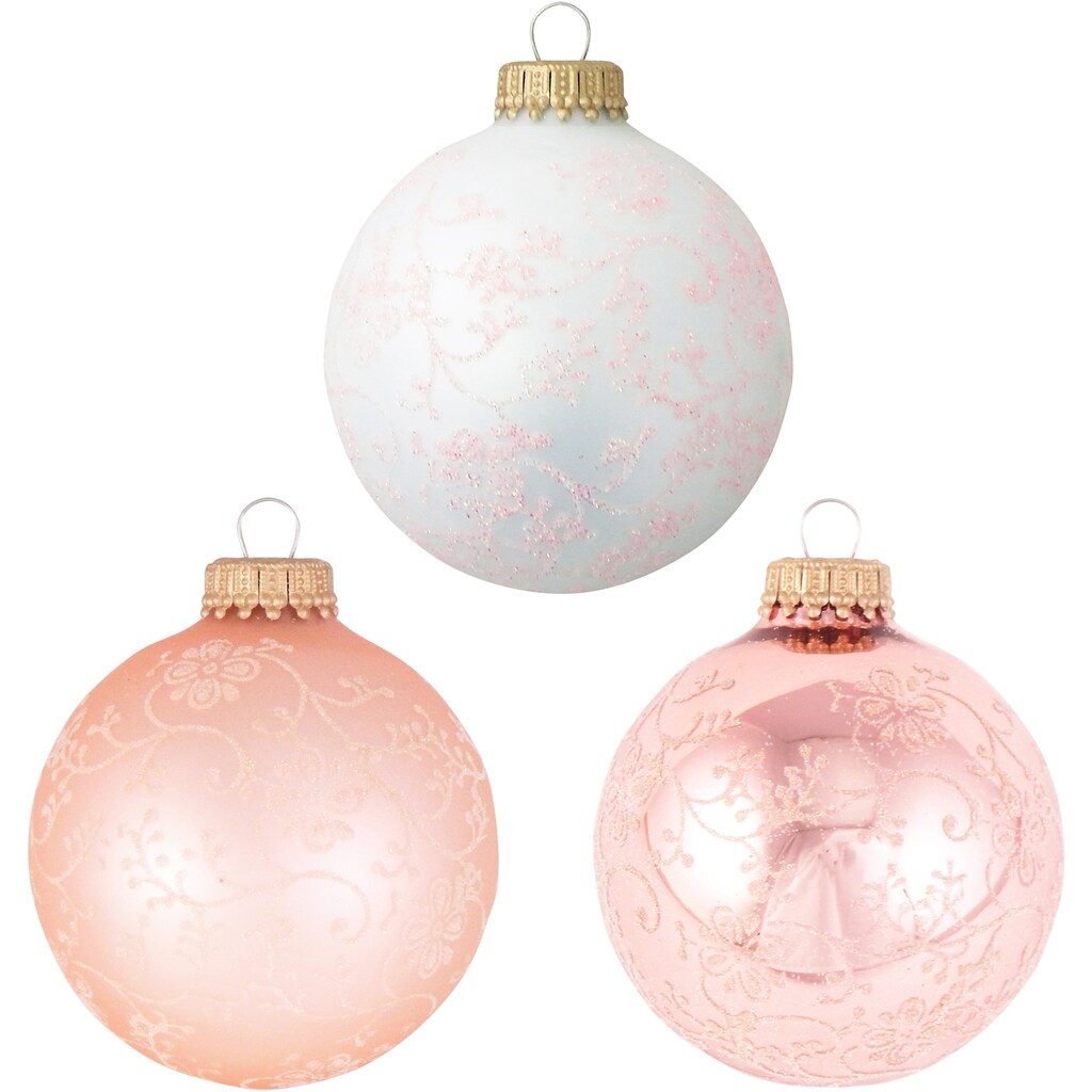 Krebs Glas Lauscha Weihnachtsbaumkugel »CBK710015A, Weihnachtsdeko, Christbaumschmuck, Christbaumkugeln Glas«, (Set, 8 St.)