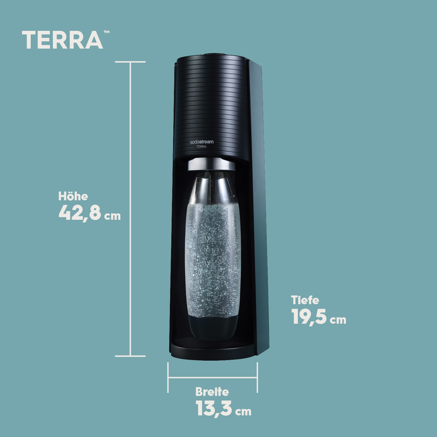 SodaStream Wassersprudler »TERRA Bundle«, (Set, 4 tlg.), SodaStreamWassersprudler,CO2-Zylinder+ 1L Kunststoff-Flasche