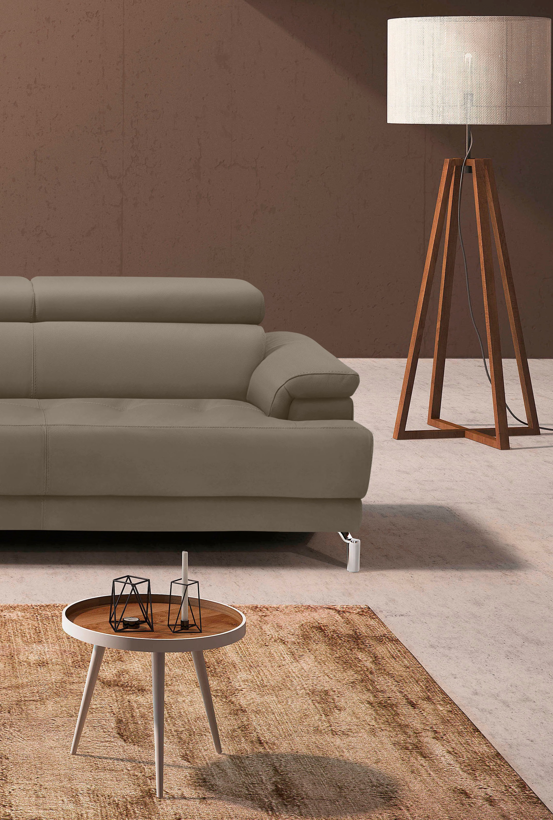 Egoitaliano Ecksofa »Soul, extravagantes Designsofa, Megasofa, super bequem, tolle Details«, mit Trapez-Abschlußelement, inkl verstellbarer Kopfteile