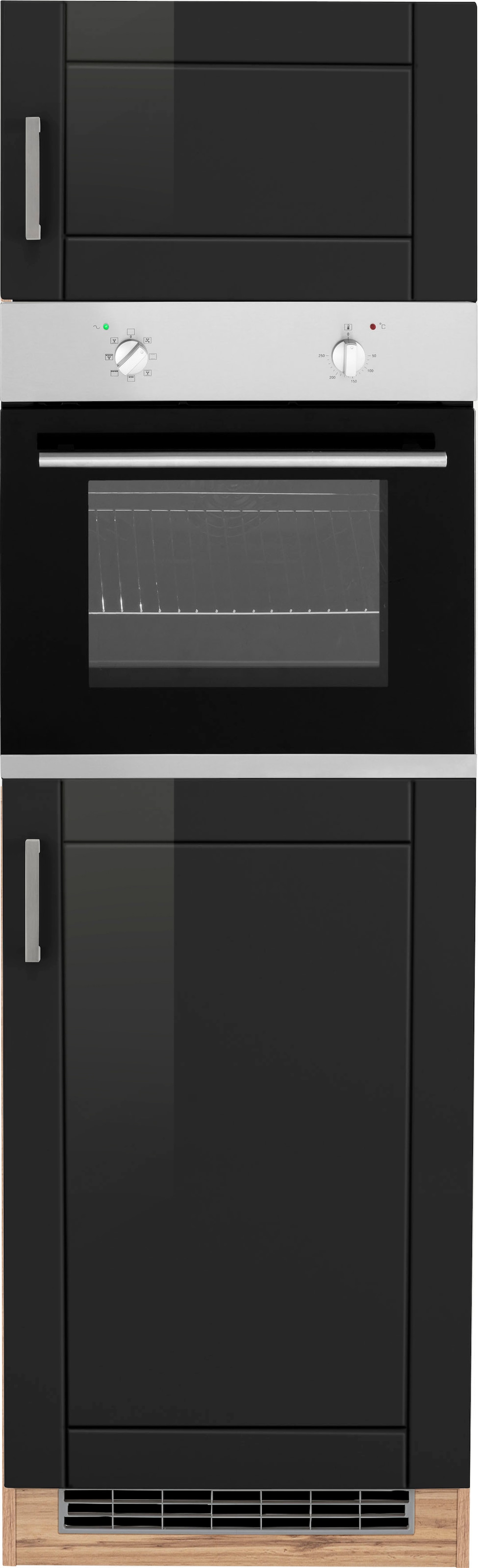 KOCHSTATION Backofenumbauschrank "KS-Tinnum", 60 cm breit, 200 cm hoch, Metallgriffe, MDF Fronten, für Backofen