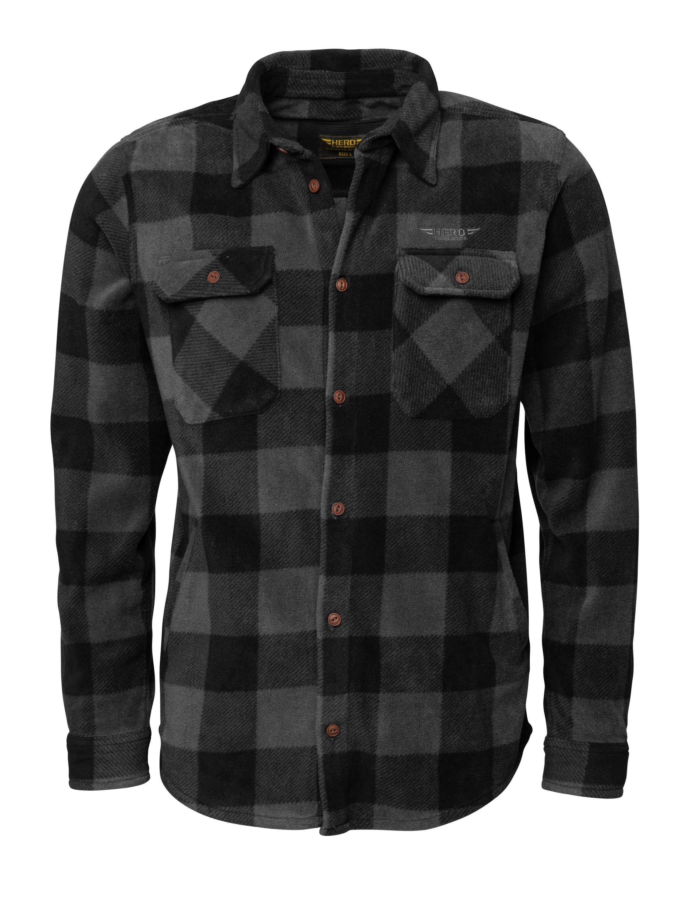 HERO by John Medoox Fleecehemd »Fleece Shirt checked Hero by John Medoox«, Regular Fit Casual Fleece für Herren