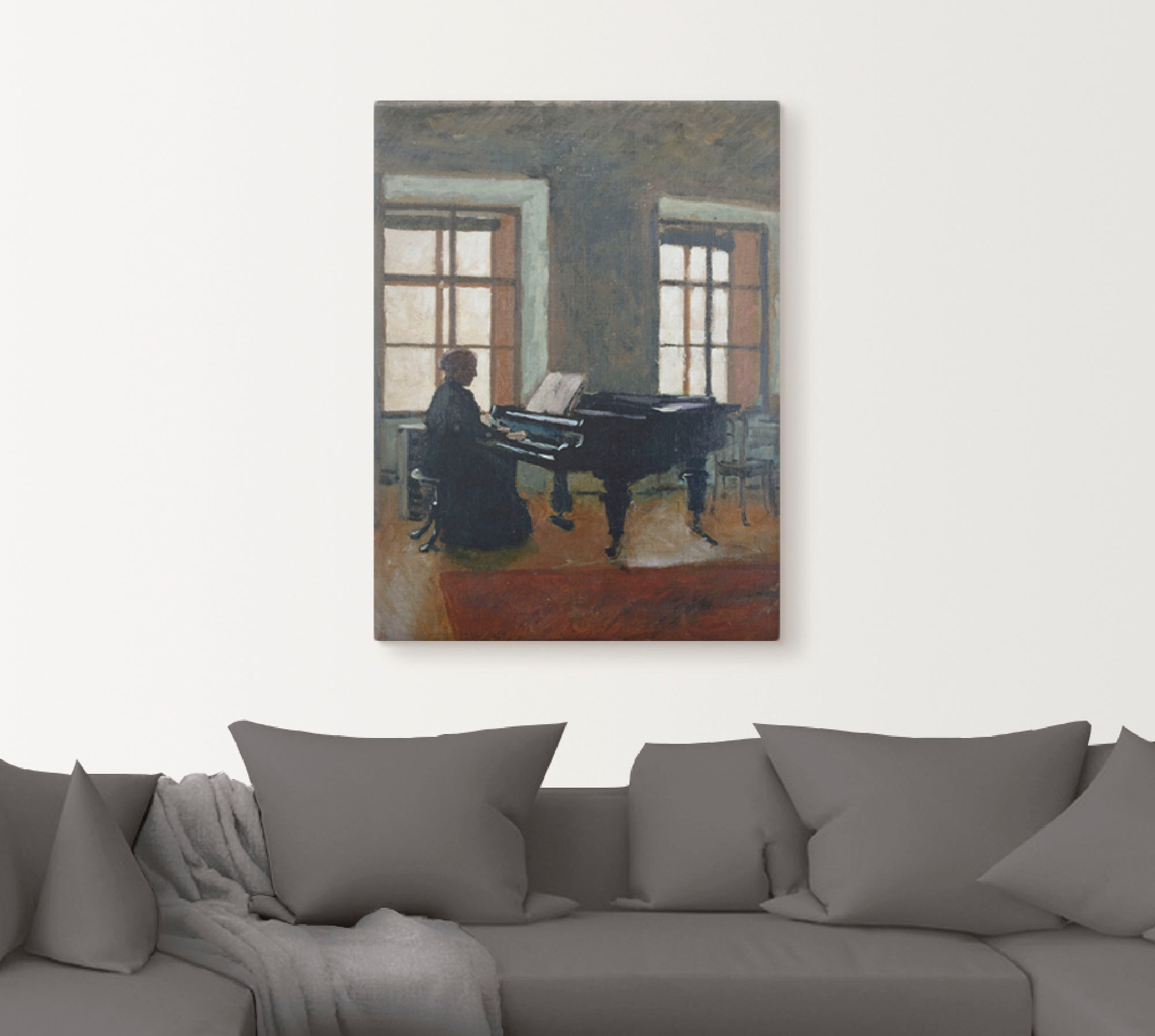 Artland Leinwandbild "Am Klavier. 1910" Instrumente 1 Stk. tlg. auf Holzrah günstig online kaufen