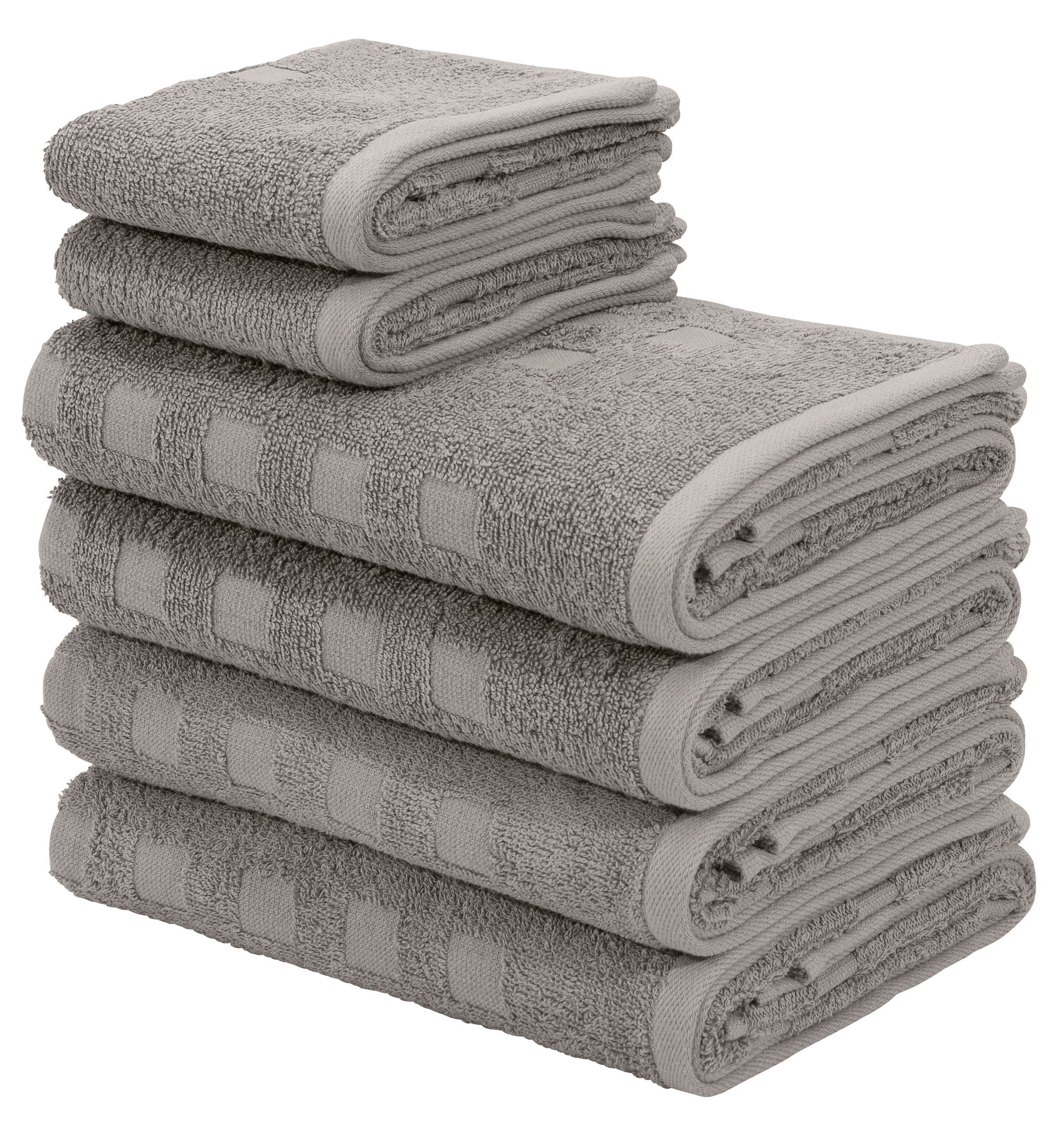 »Demara«, bestellen unifarbene Handtücher Set my tlg., home aus Hoch-Tief-Struktur | Set, 100% Handtuch BAUR 6 mit Baumwolle Frottier,