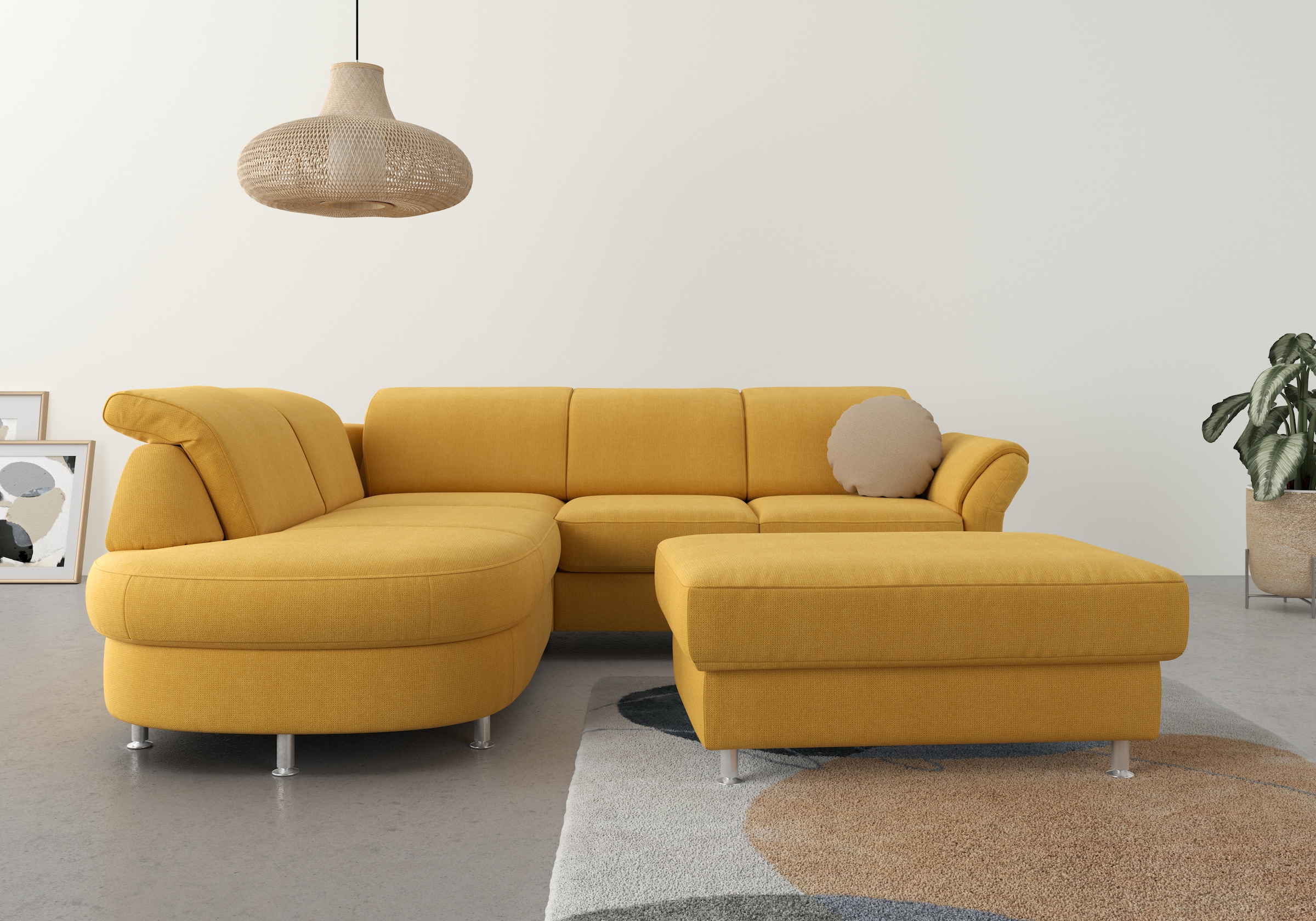 sit&more Ecksofa "Apulia L-Form" wahlweise Schlaffunktion, Bettkasten und Kopf- und Armteilverstellung