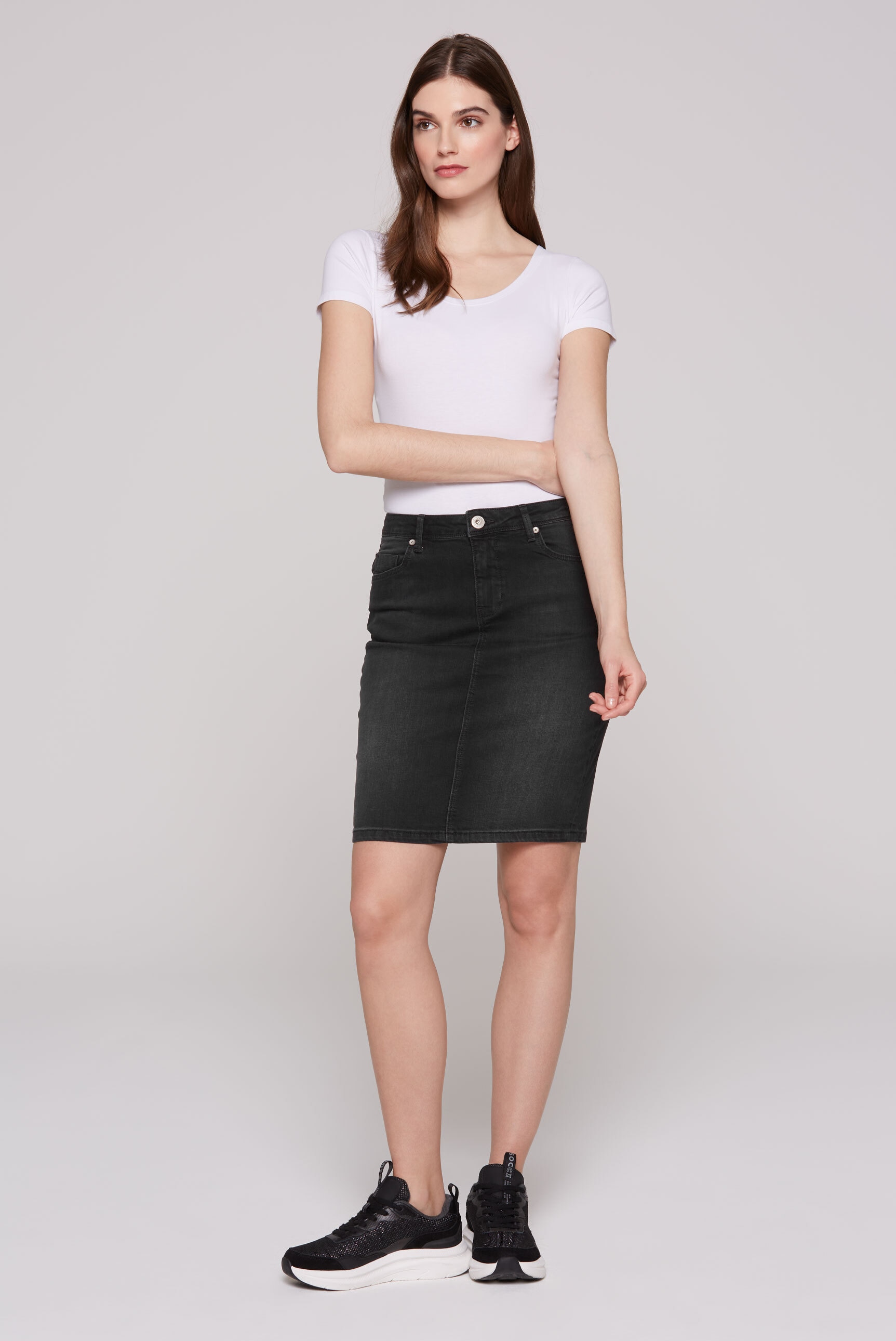 SOCCX Jeansrock, mit Gehschlitz