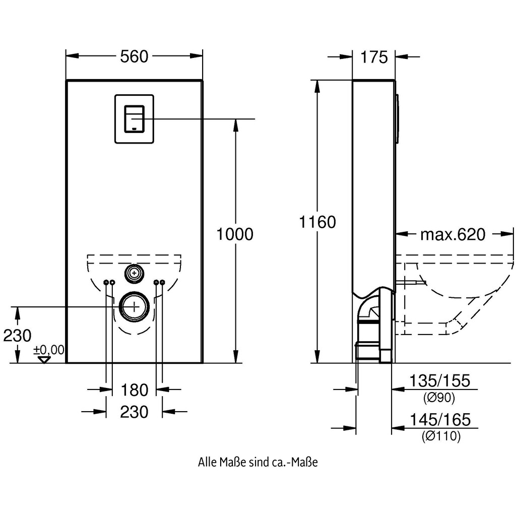 Grohe Wand-WC-Befestigung »Solido«, (Set), tiefenverstellbar