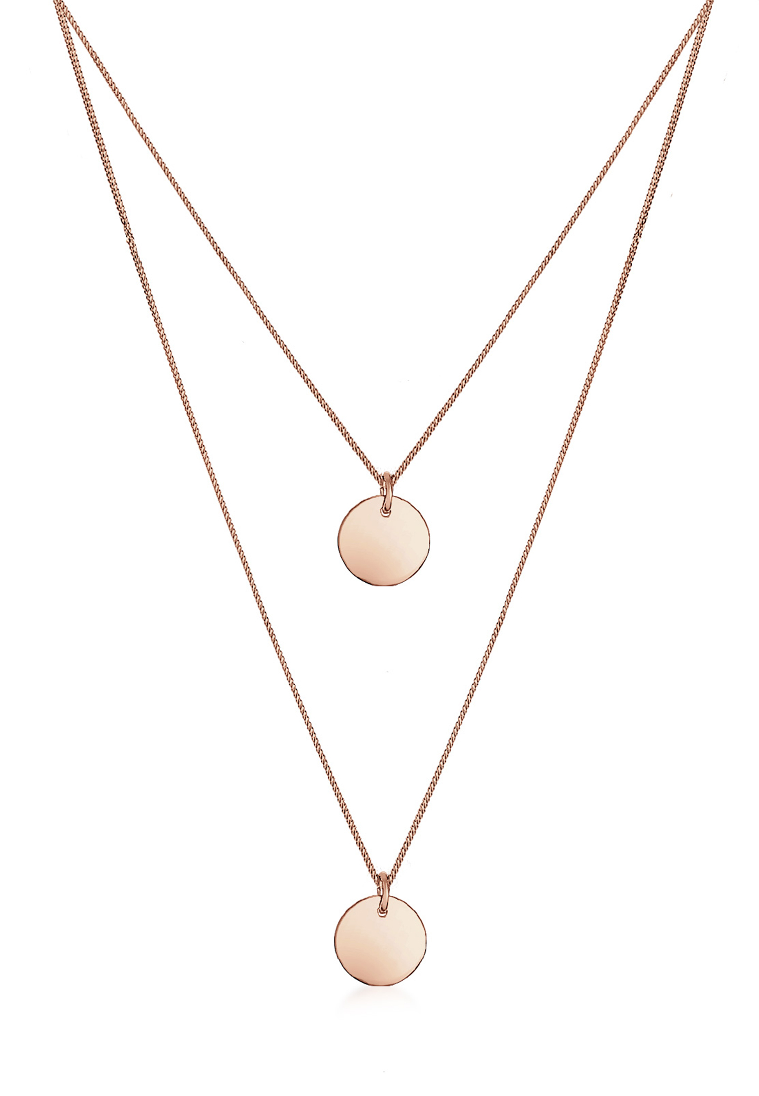 Gliederkette »Layer Kette mit Kreis Plättchen 925 Silber«