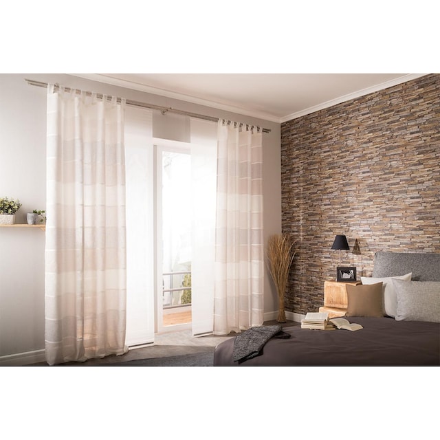 HOMING Gardine »Lennardt«, (1 St.), Streifen, Wohnzimmer, Schlafzimmer  kaufen | BAUR