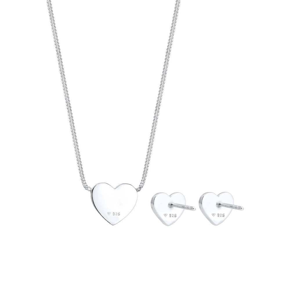 Elli Schmuckset »Herz Liebe Kristalle 925 Silber Playful«