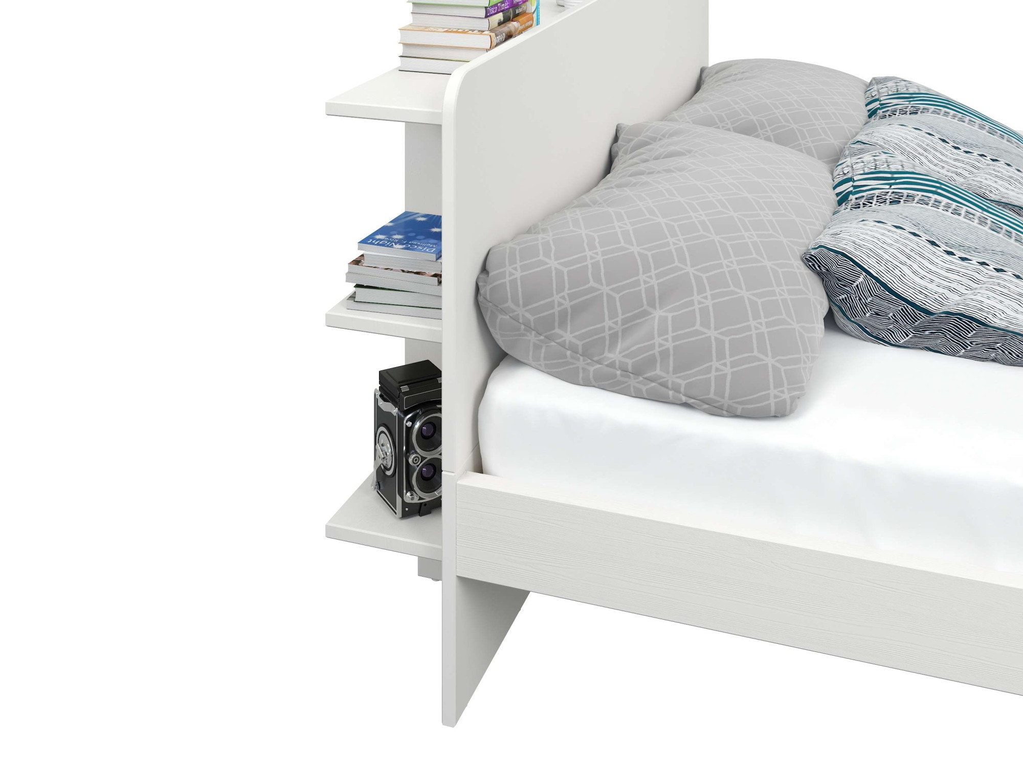 Home affaire Massivholzbett »Amaliah Schwebebett, versteckte Regale hinter dem Kopfteil,« schwebender Effekt, mit Lattenrost, modernes Design, stabile Qualität