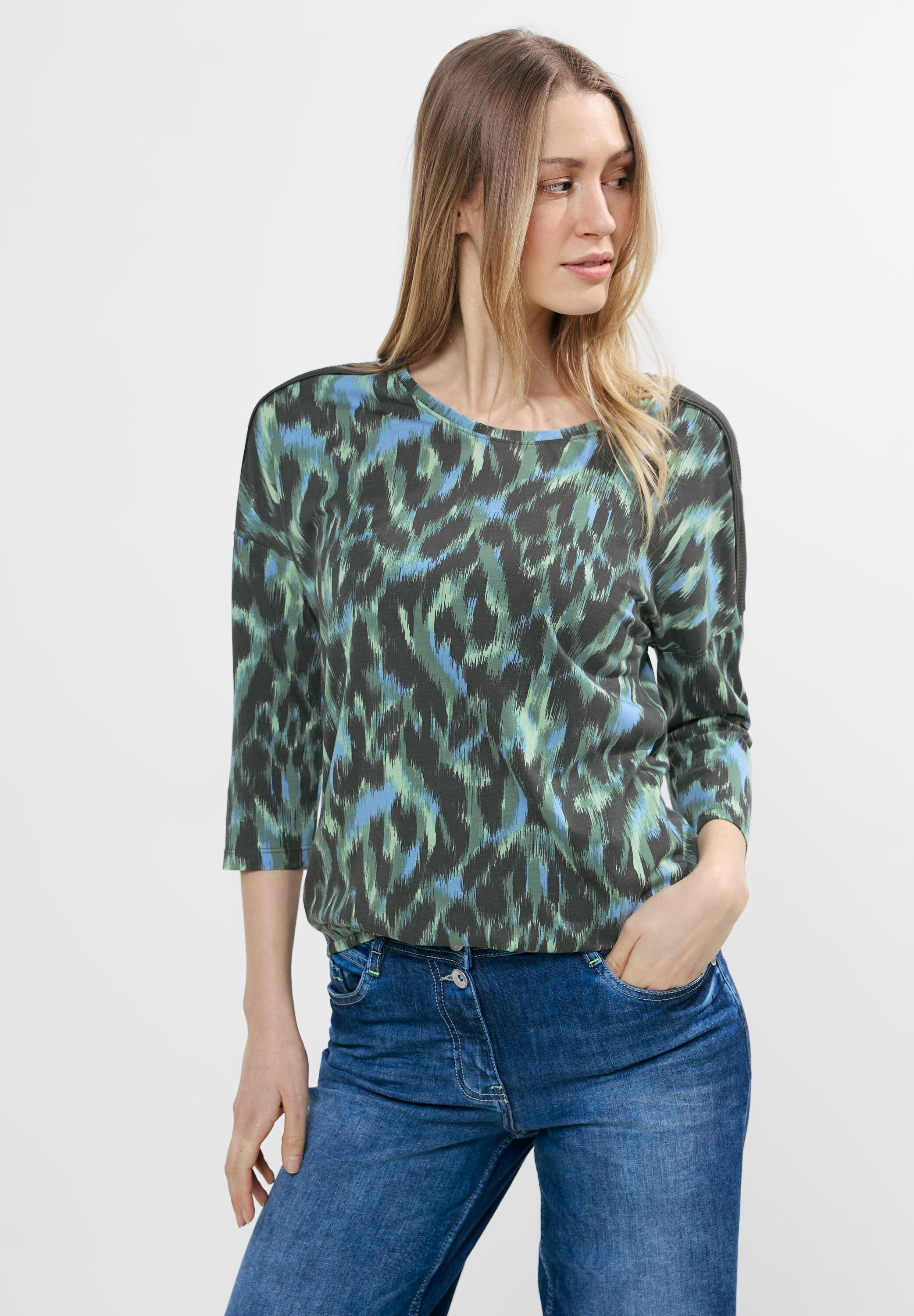 Cecil 3/4-Arm-Shirt, mit allover Print